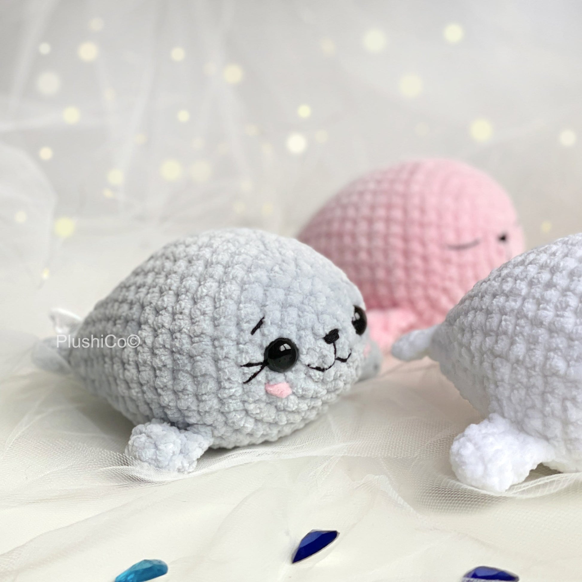 Seal CROCHET PATTERN, Amigurumi Low-Sew Manatee, Easy Plush Animal Toy, Beginner Tutorial PDF, Cute Sea Plushie, Instant Digital Download