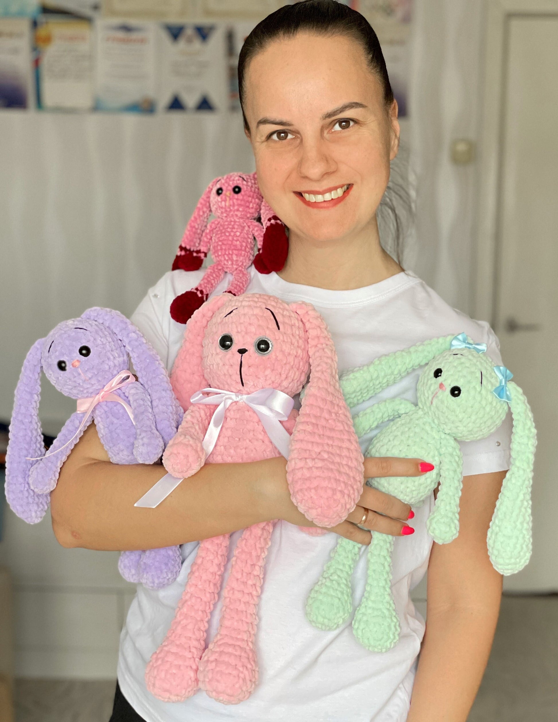 Bunny CROCHET PATTERN, Amigurumi Easter Rabbit, Low Sew Easy PDF beginner Tutorial, Giant Plush Baby Toy, Stuffed Animal, Handmade Diy gift