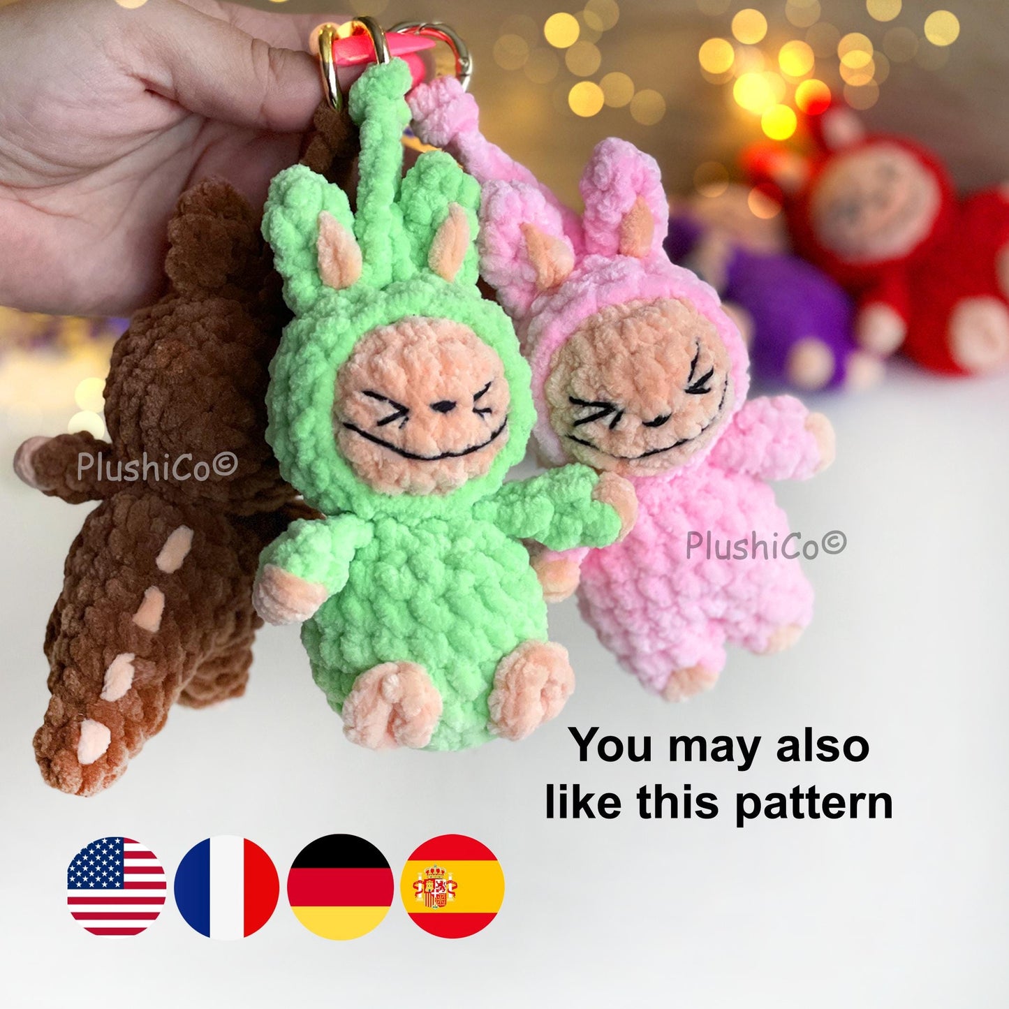 Smiling Bunny Crochet Pattern Bundle (Labubu Fan Art)