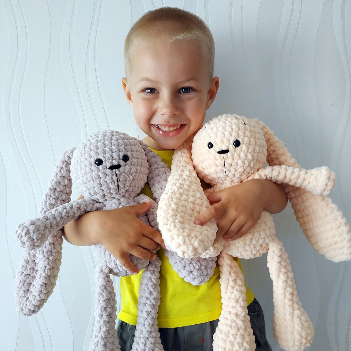 Bunny CROCHET PATTERN, Amigurumi Easter Rabbit, Low Sew Easy PDF beginner Tutorial, Giant Plush Baby Toy, Stuffed Animal, Handmade Diy gift