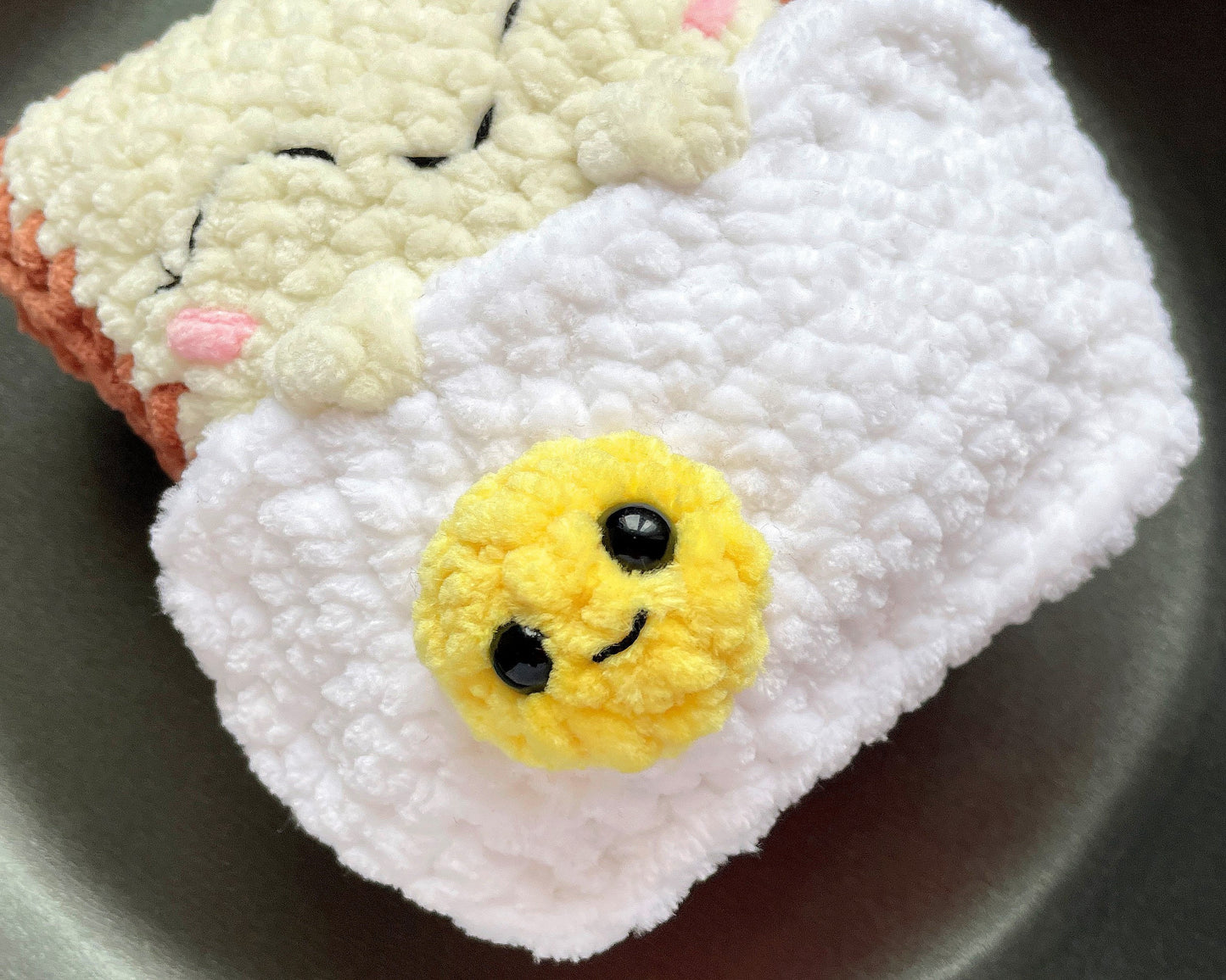 Toast with Egg Crochet PATTERN