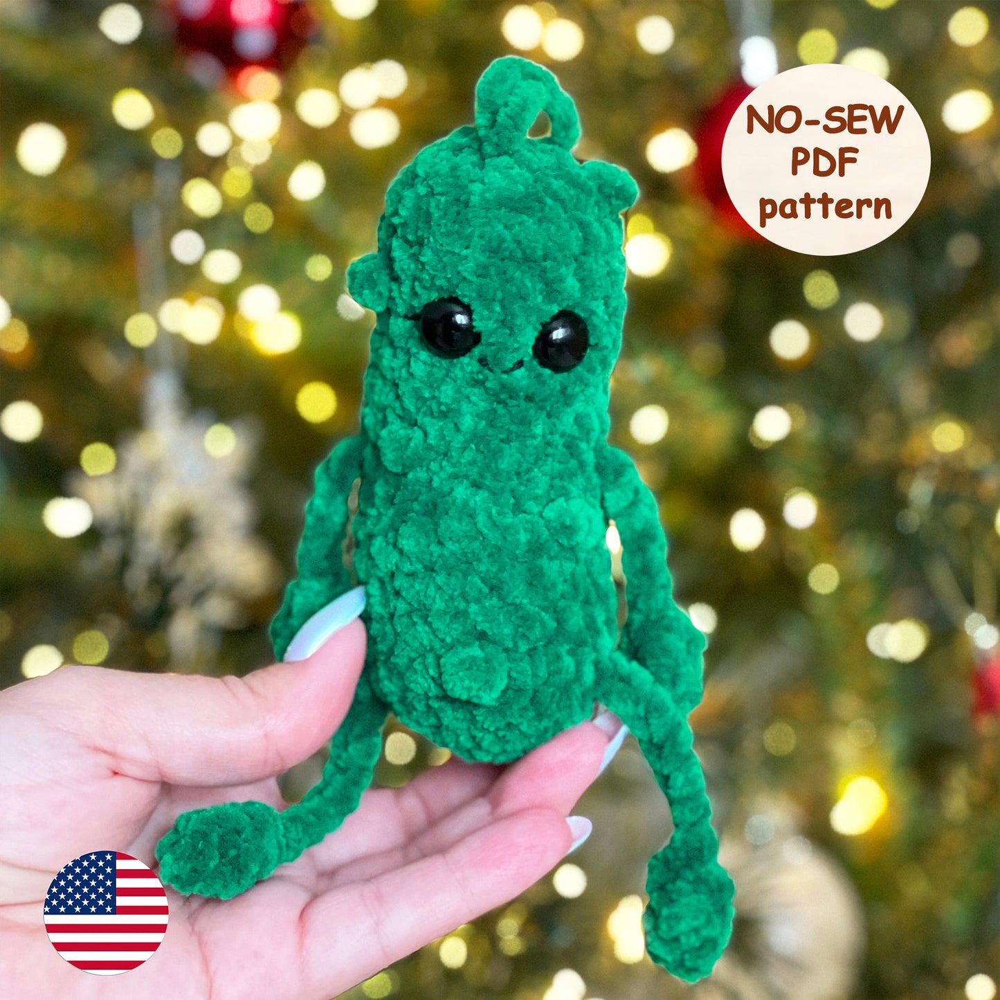Christmas Pickle Crochet Pattern - No Sew