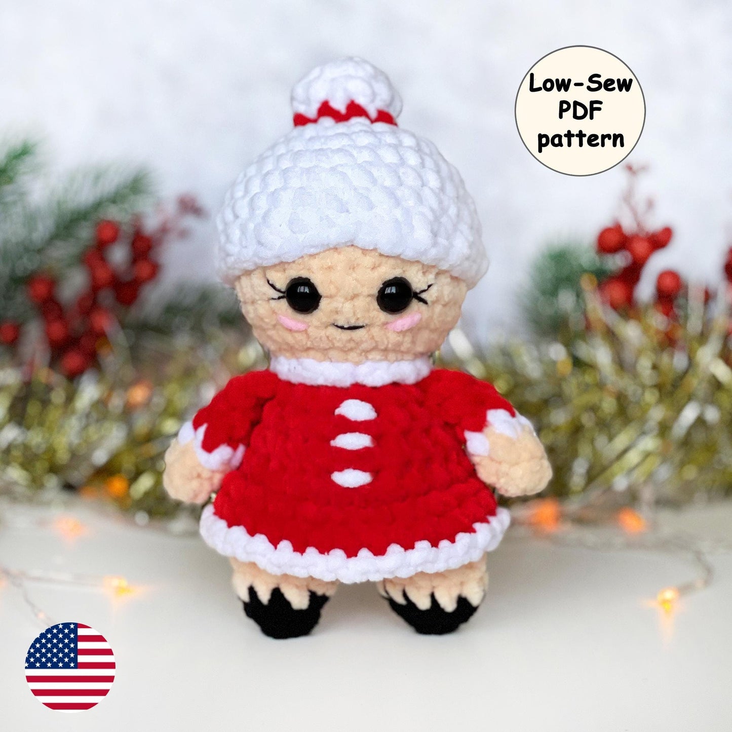 Mrs. Claus Crochet PATTERN - Low Sew