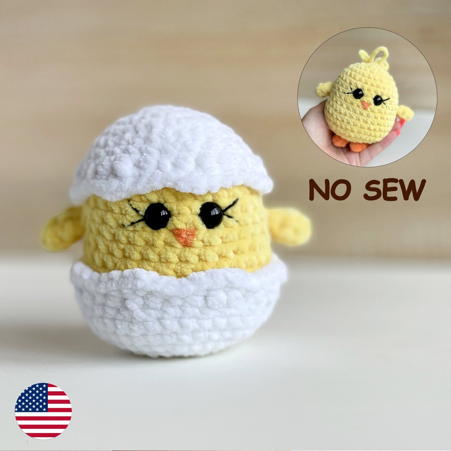 Chicken in Egg CROCHET PATTERN - No Sew