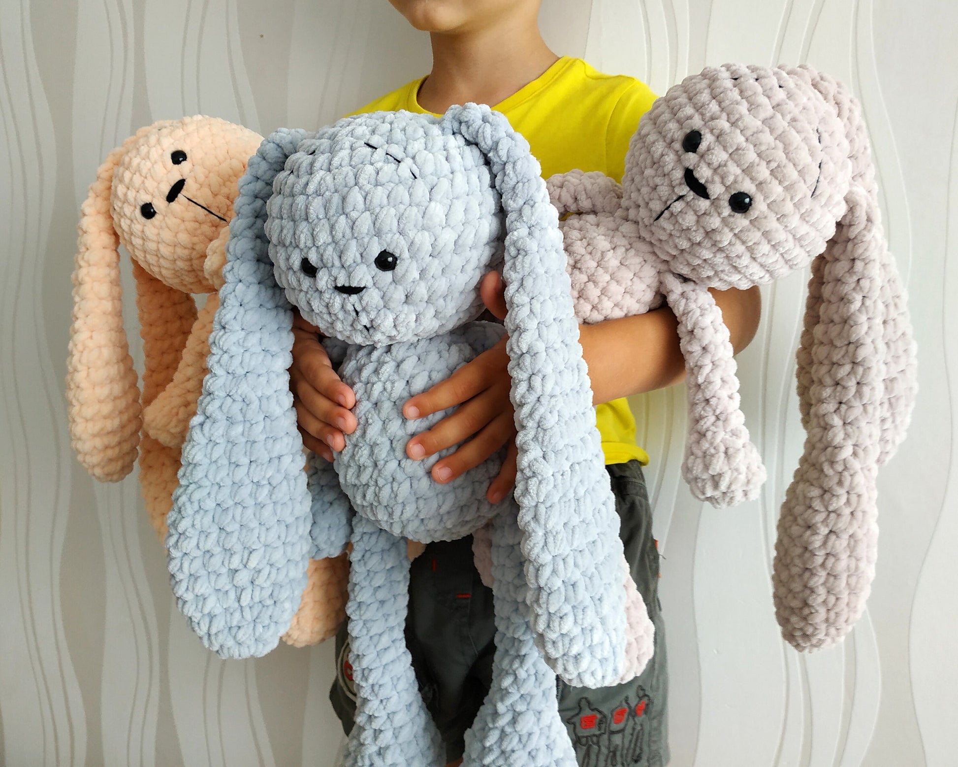 Bunny CROCHET PATTERN, Large Easter Rabbit, Chunky Plush Amigurumi Giant Baby Toy, Easy PDF Tutorial, Beginner-Friendly Huge Bunny Pattern
