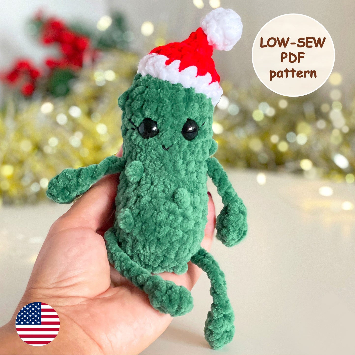 Christmas Pickle CROCHET PATTERN - Low Sew