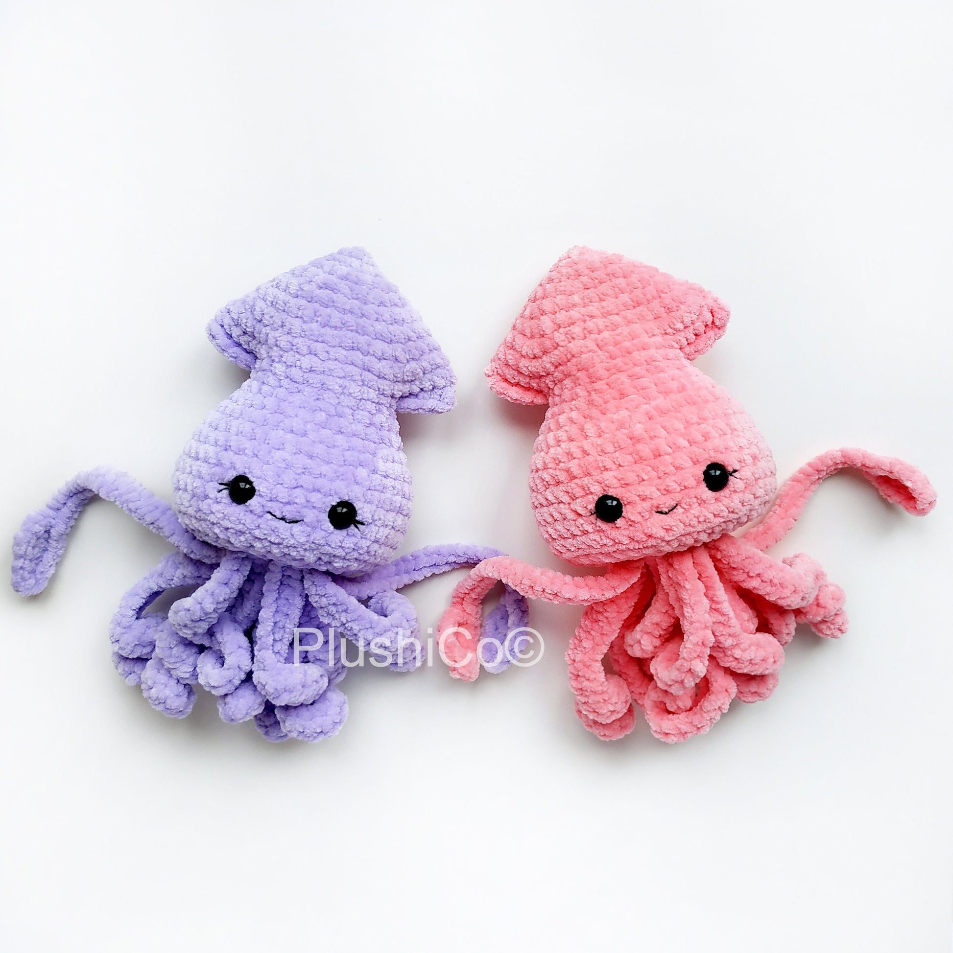 Squid CROCHET PATTERN, No SEW Amigurumi Octopus, plush Kawaii Animals, Plushie Baby Toy, Easy Pdf Tutorial for Beginners
