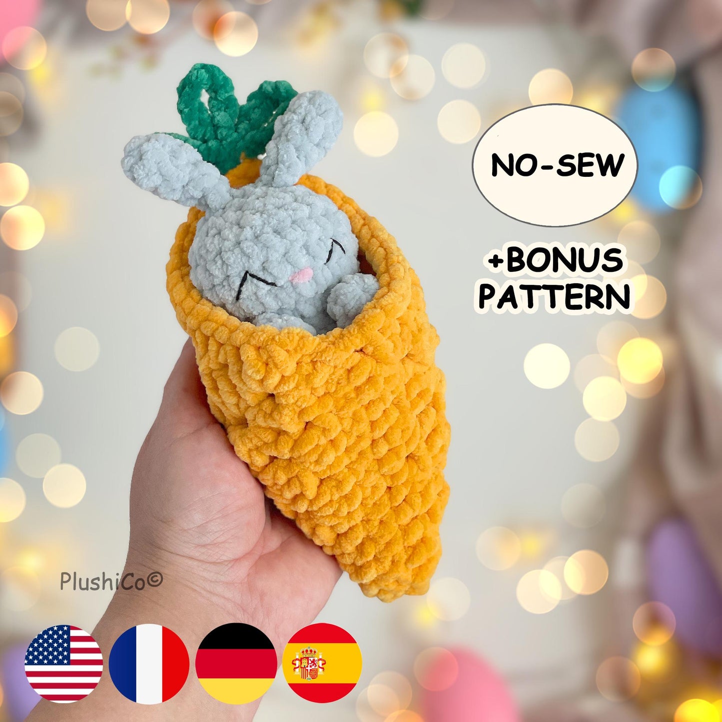 Bunny in Carrot Crochet Pattern – No Sew