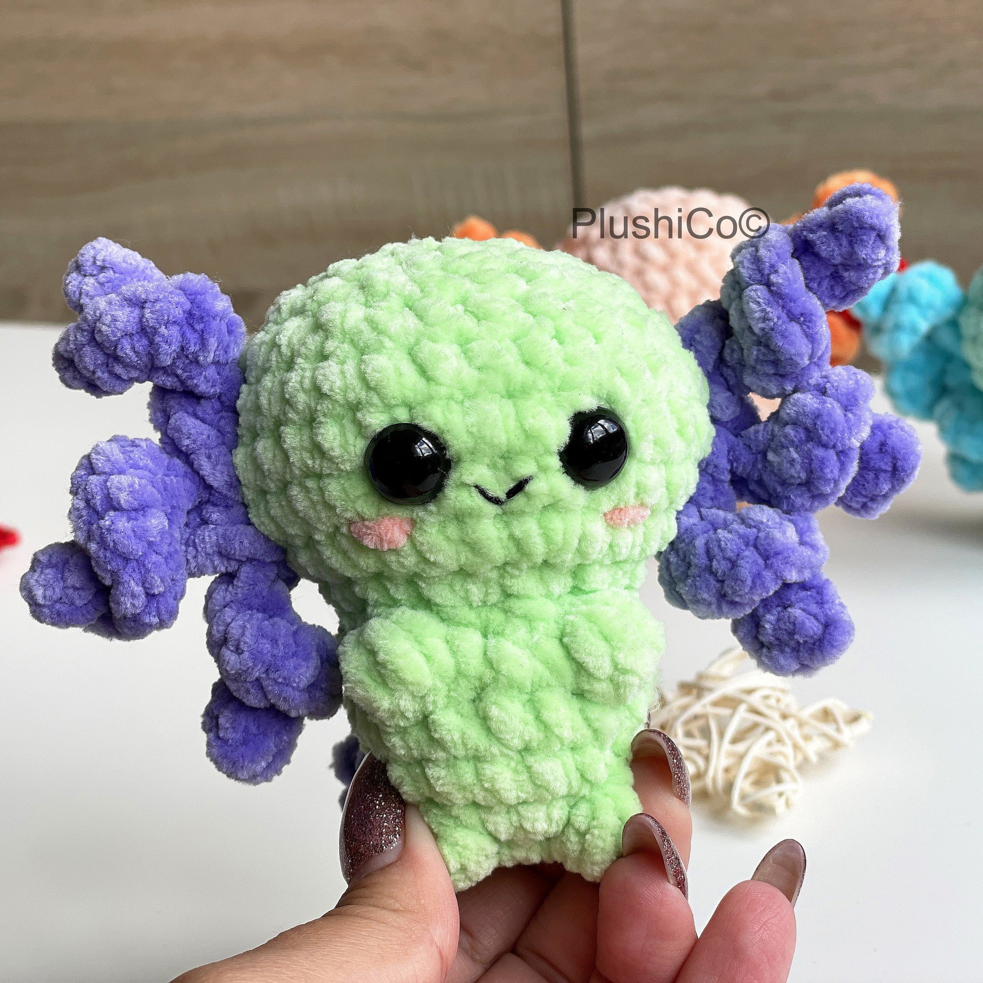 Axolotl No Sew CROCHET PATTERN, Easy Amigurumi PDF Beginner Tutorial, Kawaii Baby Dragon Plushie, Cute Stuffed Animal Plush Toy