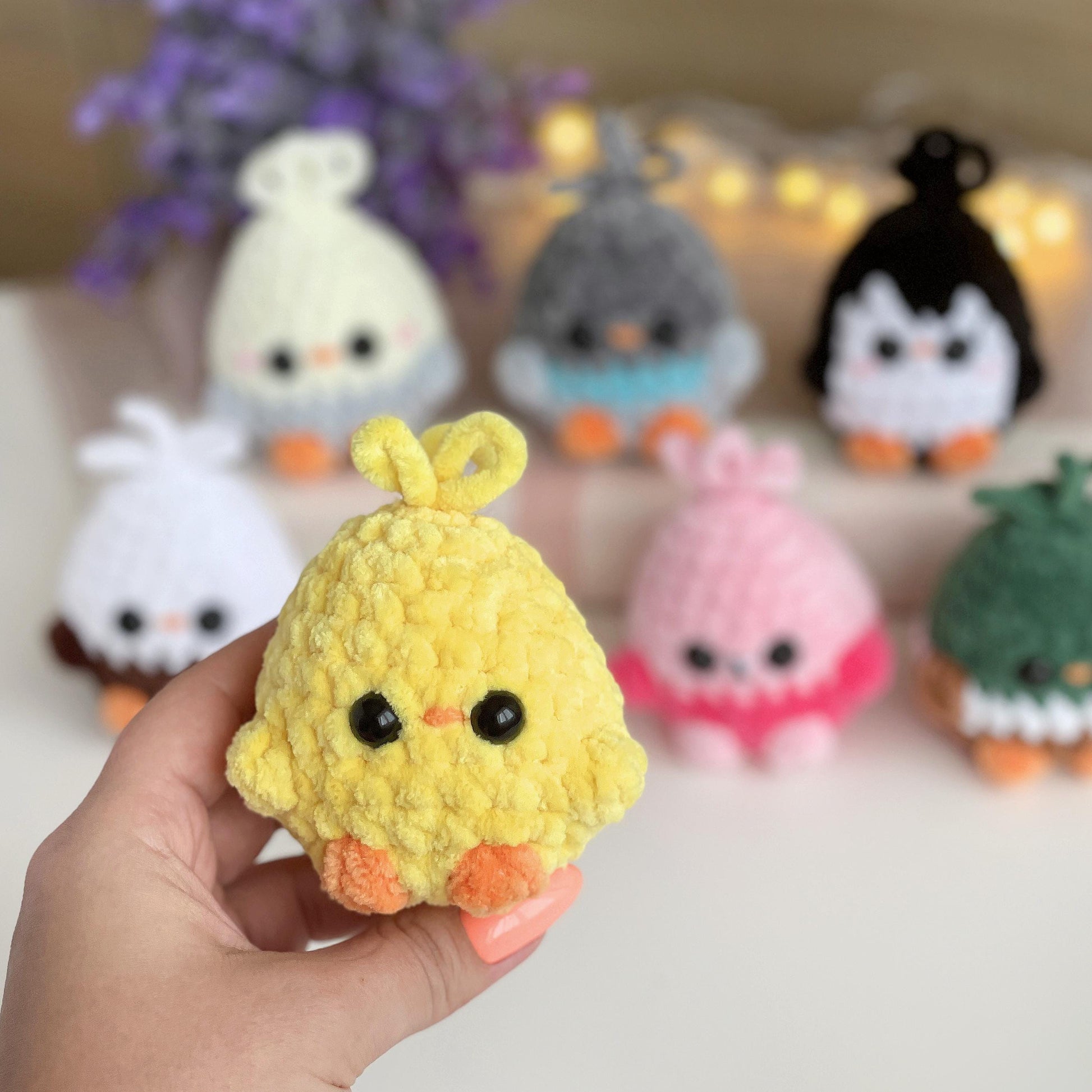 Bird CROCHET PATTERN bundle, Low Sew Amigurumi Spring mini Plushies: Chicken, Mallard Duck, Flamingo, Eagle, Budgie/Parrot, Penguin, Pigeon