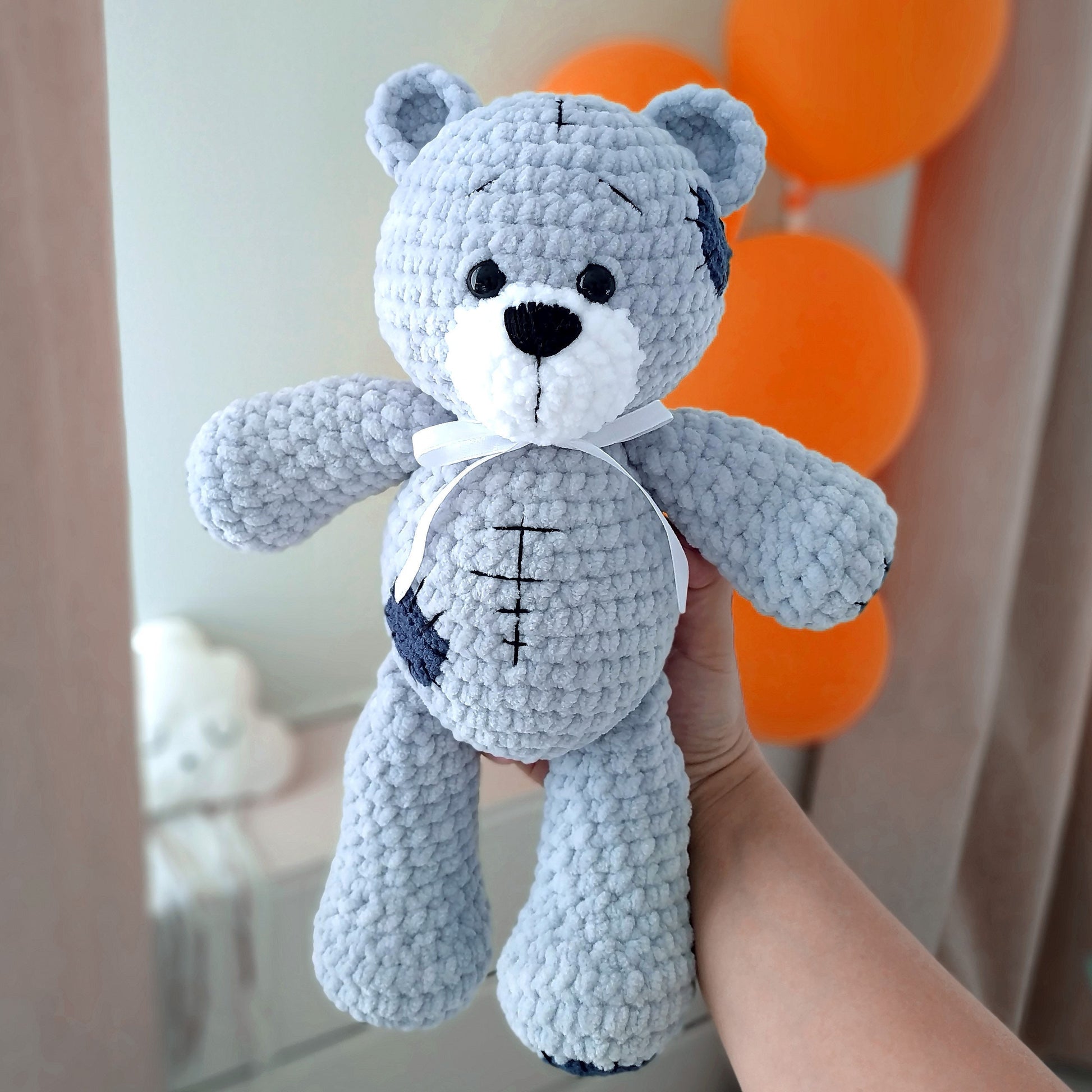 Teddy Bear CROCHET PATTERN, Amigurumi Classic Bear, Plush Stuffed Animal Baby Toy