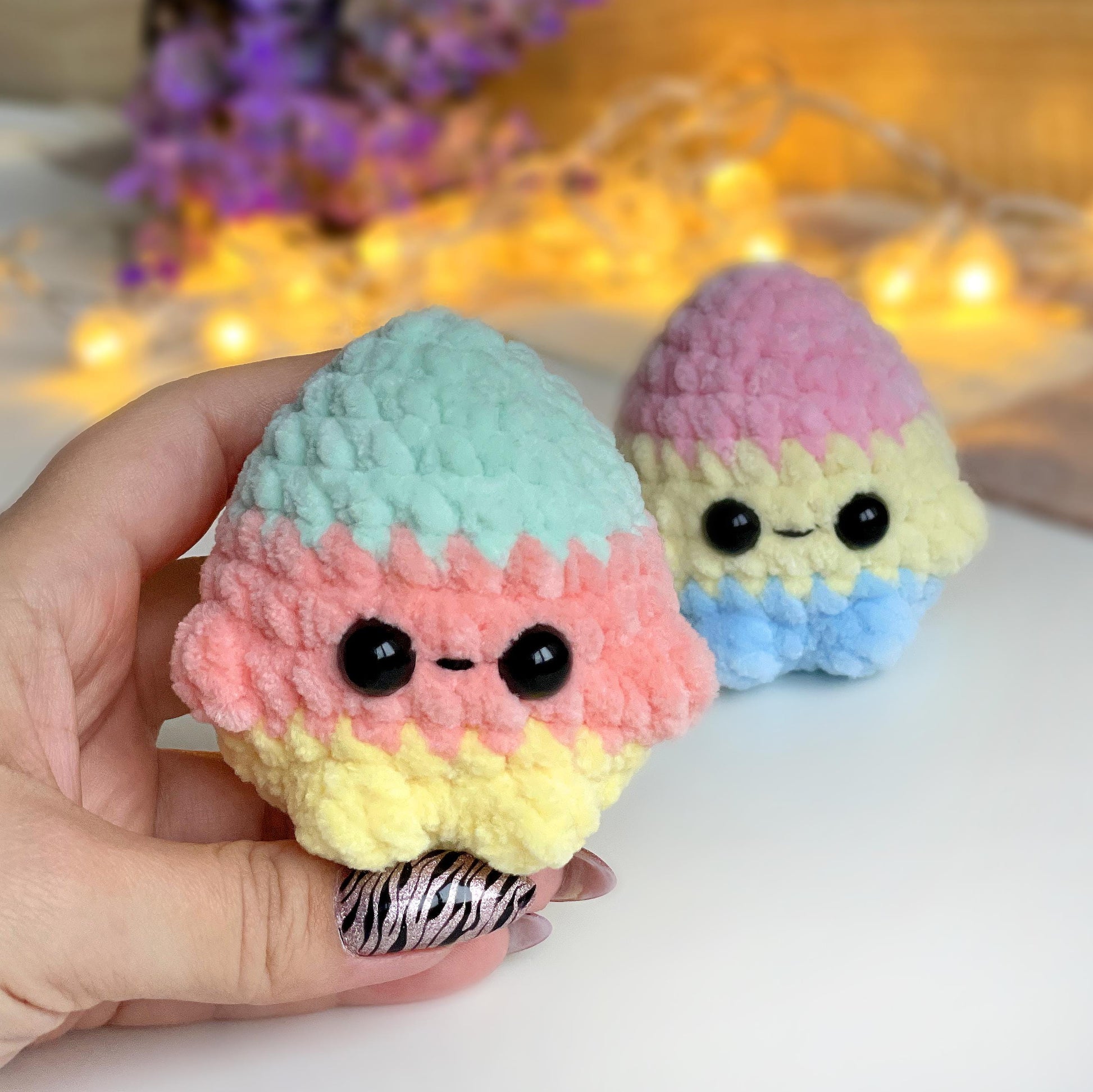 Easter Eggs Crochet PATTERN, No Sew Amigurumi Plushie, Spring Market Toy, Reusable Easter Eggs, Emotional support friend, Pocket desk buddy