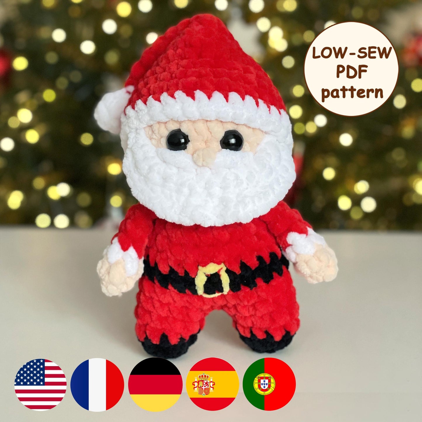 Santa Crochet PATTERN - Low Sew