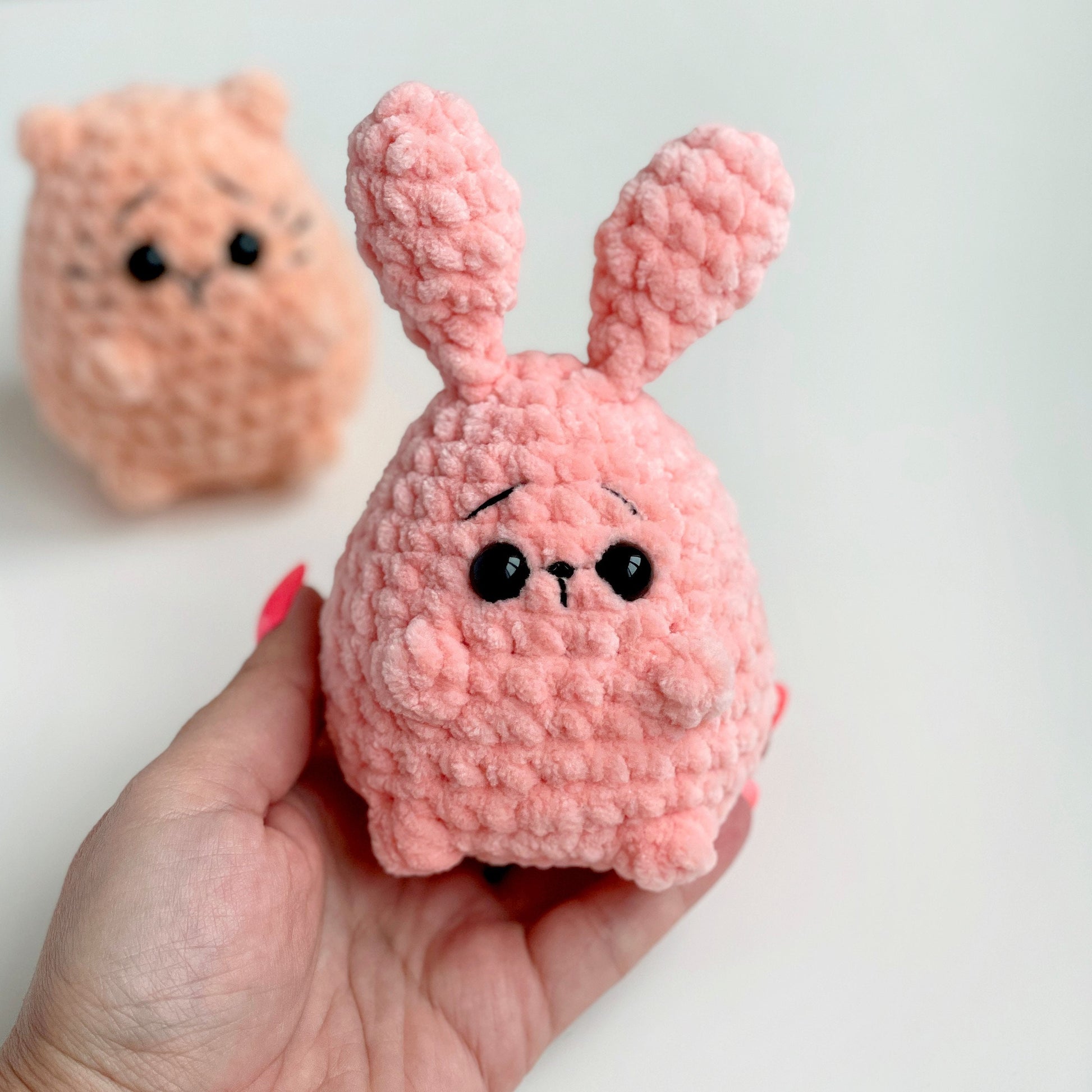 Bunny & Cat CROCHET PATTERN Bundle, No Sew Tiny Amigurumi Kitty Rabbit plushies, Cute Animals, Easy PDF Beginner Tutorial, Easter Baby Toys