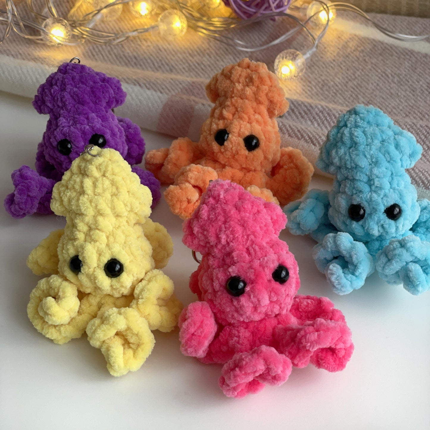 Squid Keychain Crochet Pattern - NO SEW