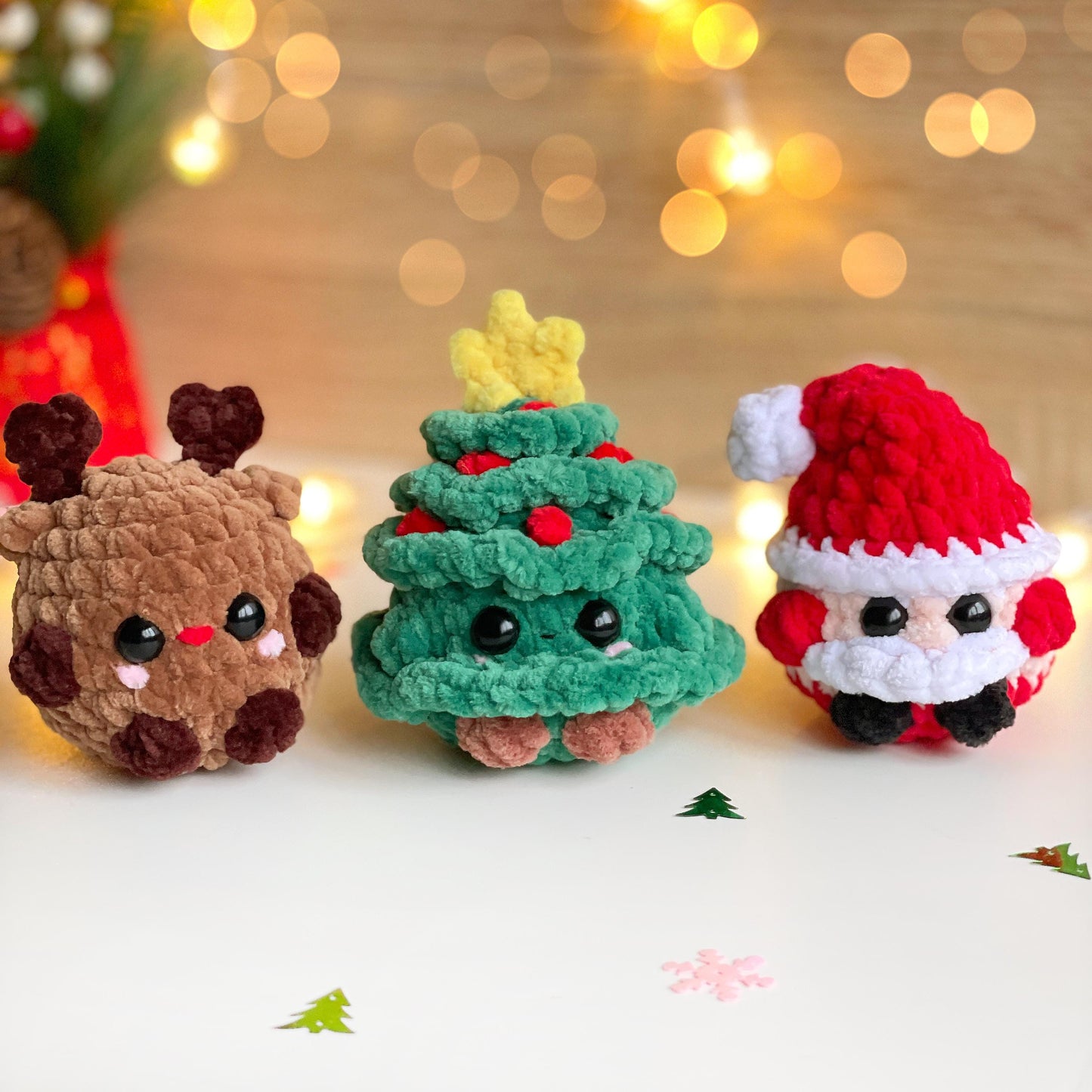 Crochet Christmas Patterns 3-in-1, Low/No Sew