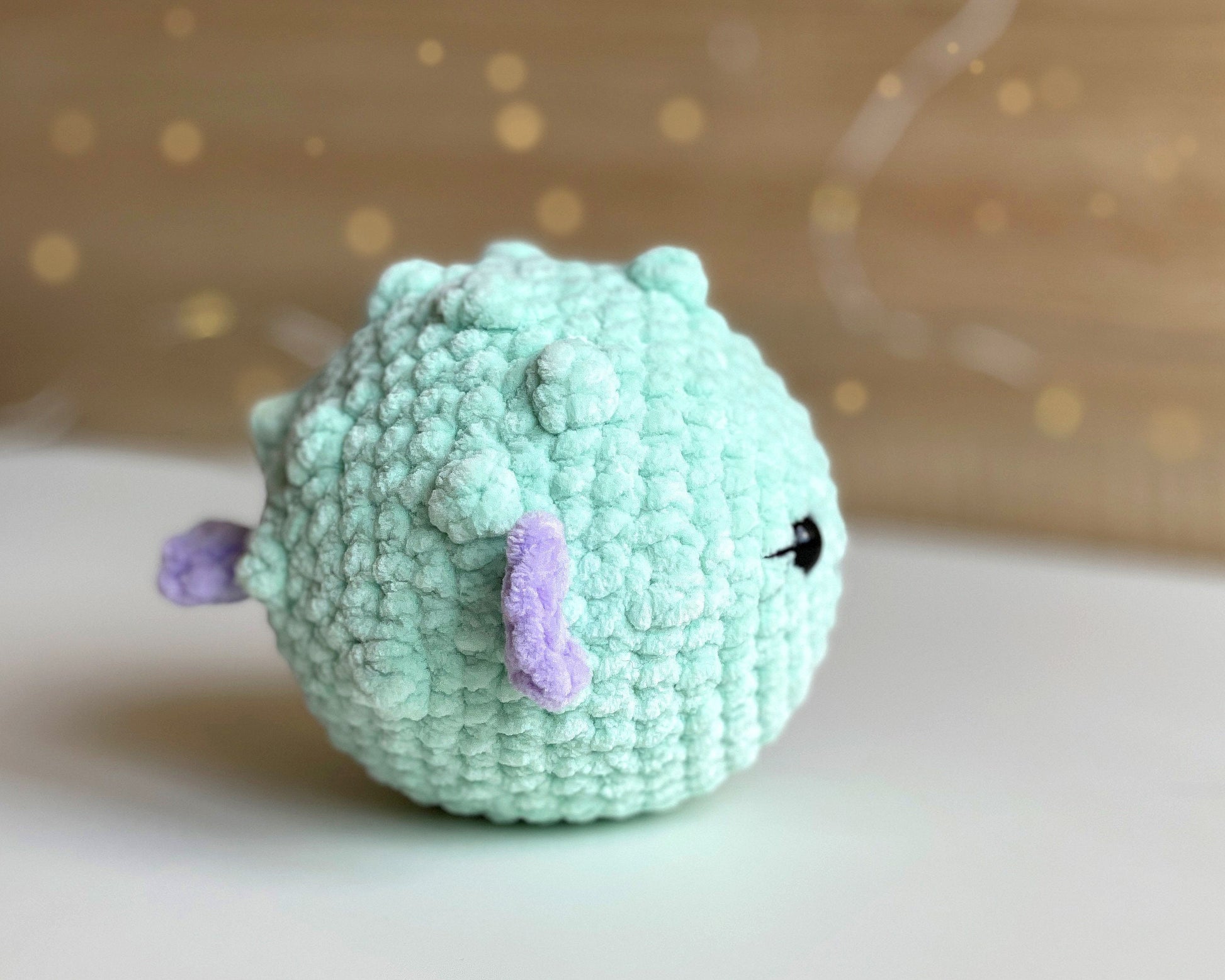 Fish Crochet PATTERN, No-Sew Puffer Fish Amigurumi Plushie, Cute Sea Creature, Plush Baby Toy, Kawaii Blowfish, Easy Beginner-Friendly PDF