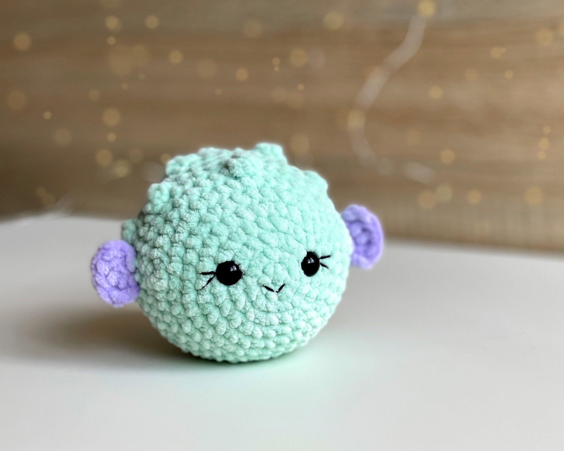 Fish Crochet PATTERN, No-Sew Puffer Fish Amigurumi Plushie, Cute Sea Creature, Plush Baby Toy, Kawaii Blowfish, Easy Beginner-Friendly PDF