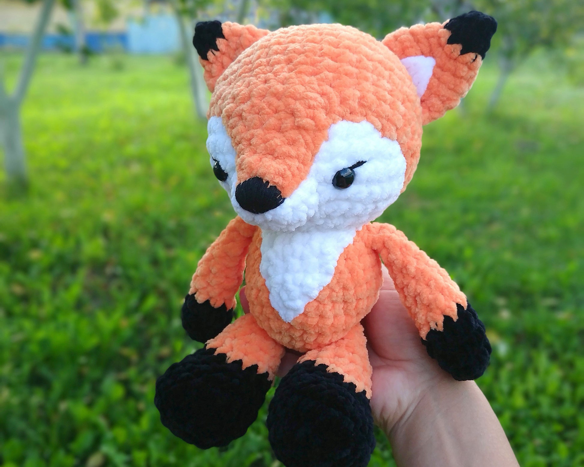 Fox Crochet PATTERN, Amigurumi Woodland Animals, Stuffed Plush Toy, Chunky yarn PDF, Nursery Decor Plushie, Baby Shower Handmade Gift Idea