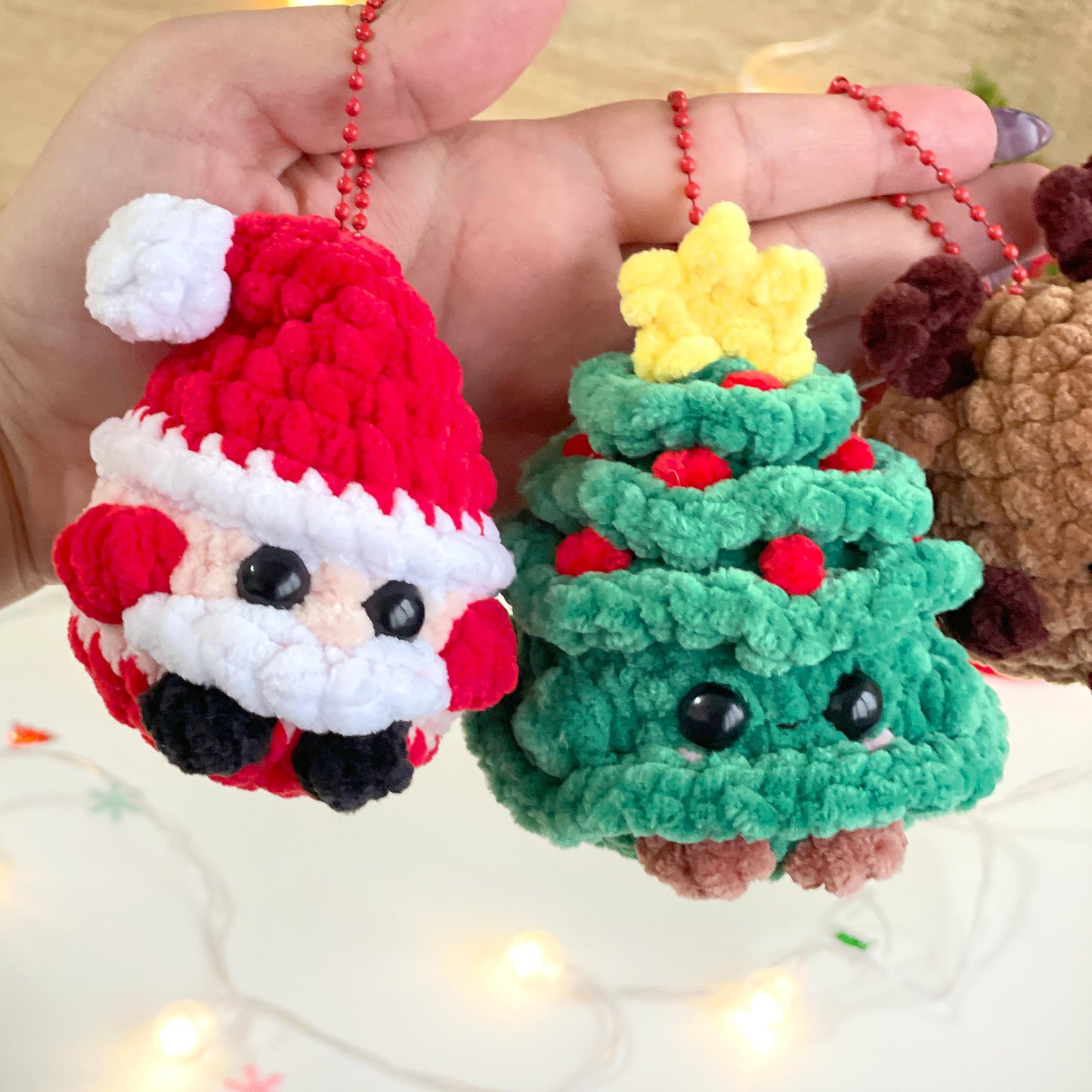 Christmas Crochet Keychain Patterns 3-in-1 – Low/No Sew