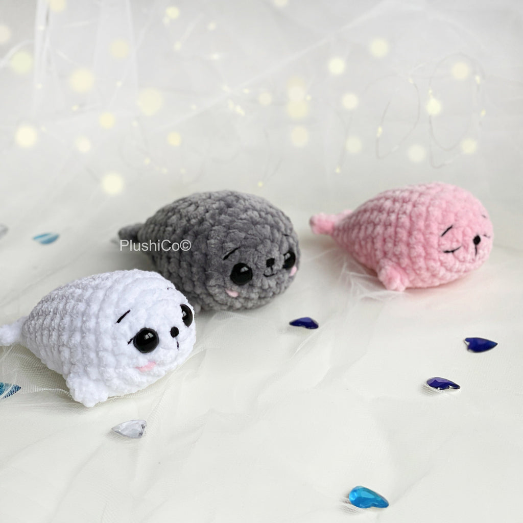Baby Seal CROCHET PATTERN No Sew, Kawaii Amigurumi Manatee, Easy Sea Animal Toy, Beginner-Friendly PDF Tutorial, Cute diy Gift