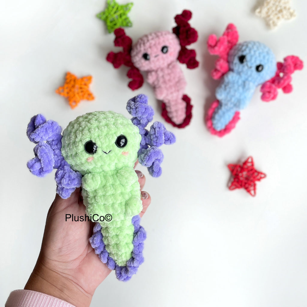 Axolotl CROCHET PATTERN, No Sew Amigurumi Plushie, Kawaii Sea Creature, Stuffed Plush Animal Baby Toy, Easy Beginner PDF, Instant Download