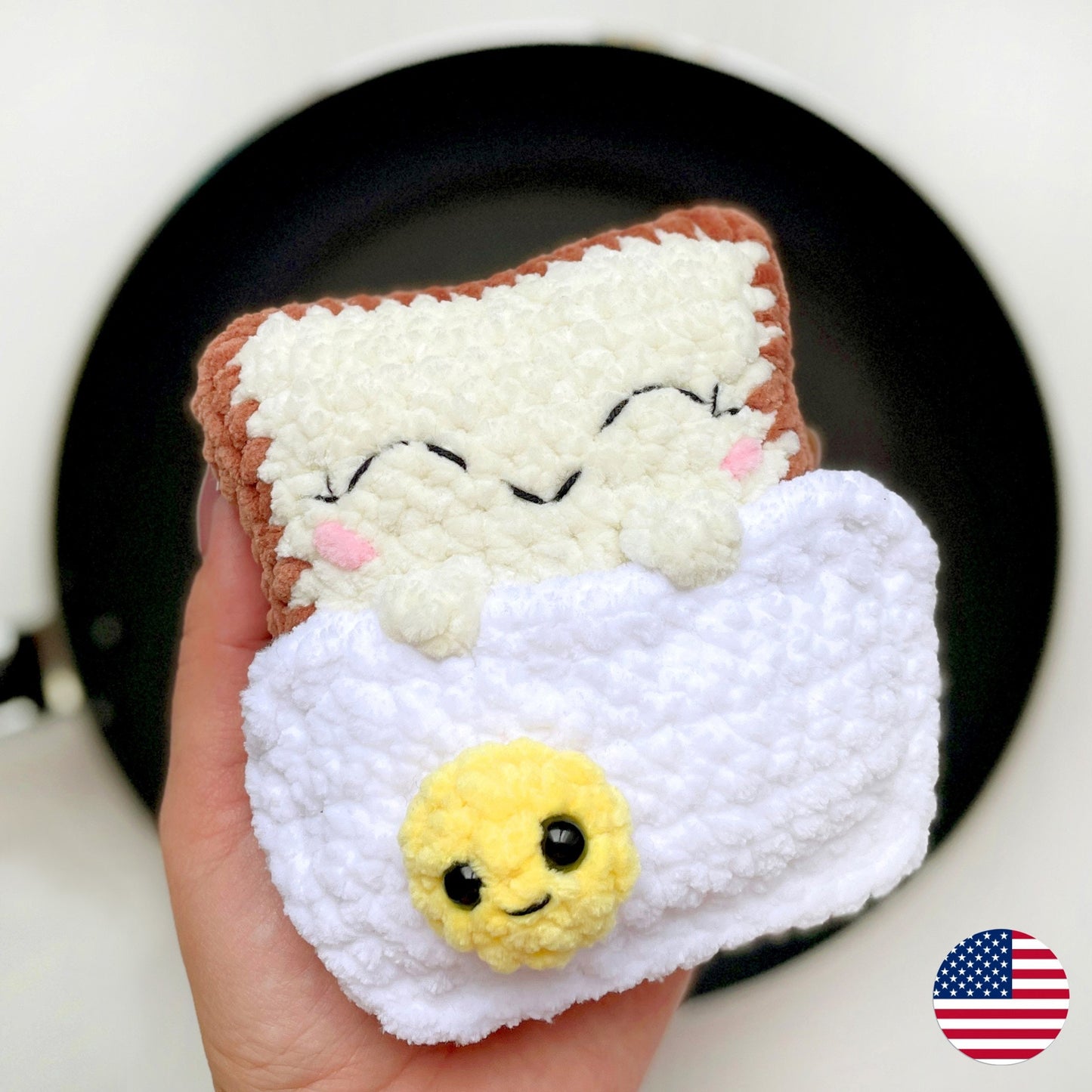 Toast with Egg Crochet PATTERN