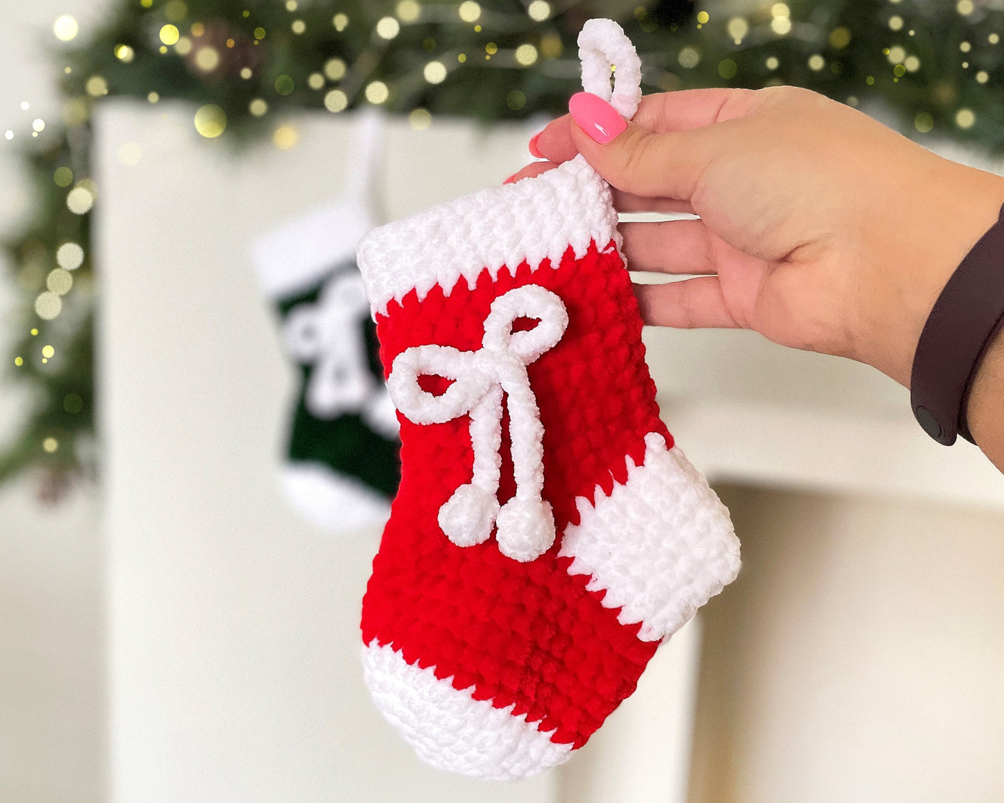 Bear, Bunny, Cat in Christmas Stockings
