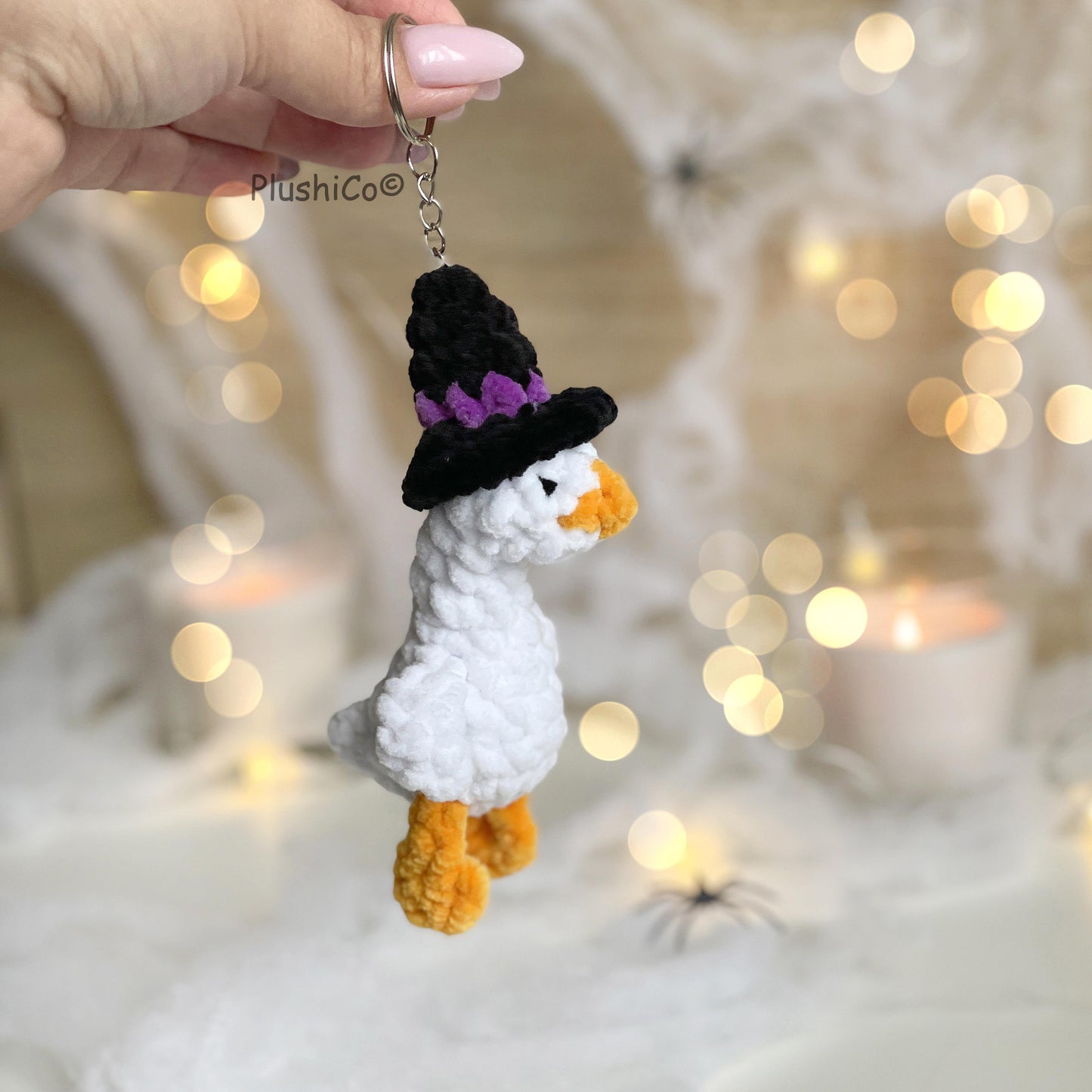 Spooky Goose Keychain Crochet Pattern - Low Sew