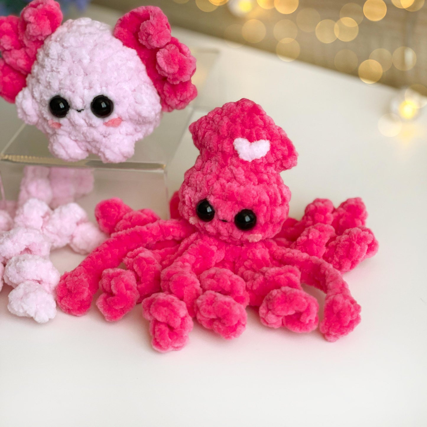Octopus, Squid, Axolotl CROCHET PATTERNS 3-in-1 - No Sew