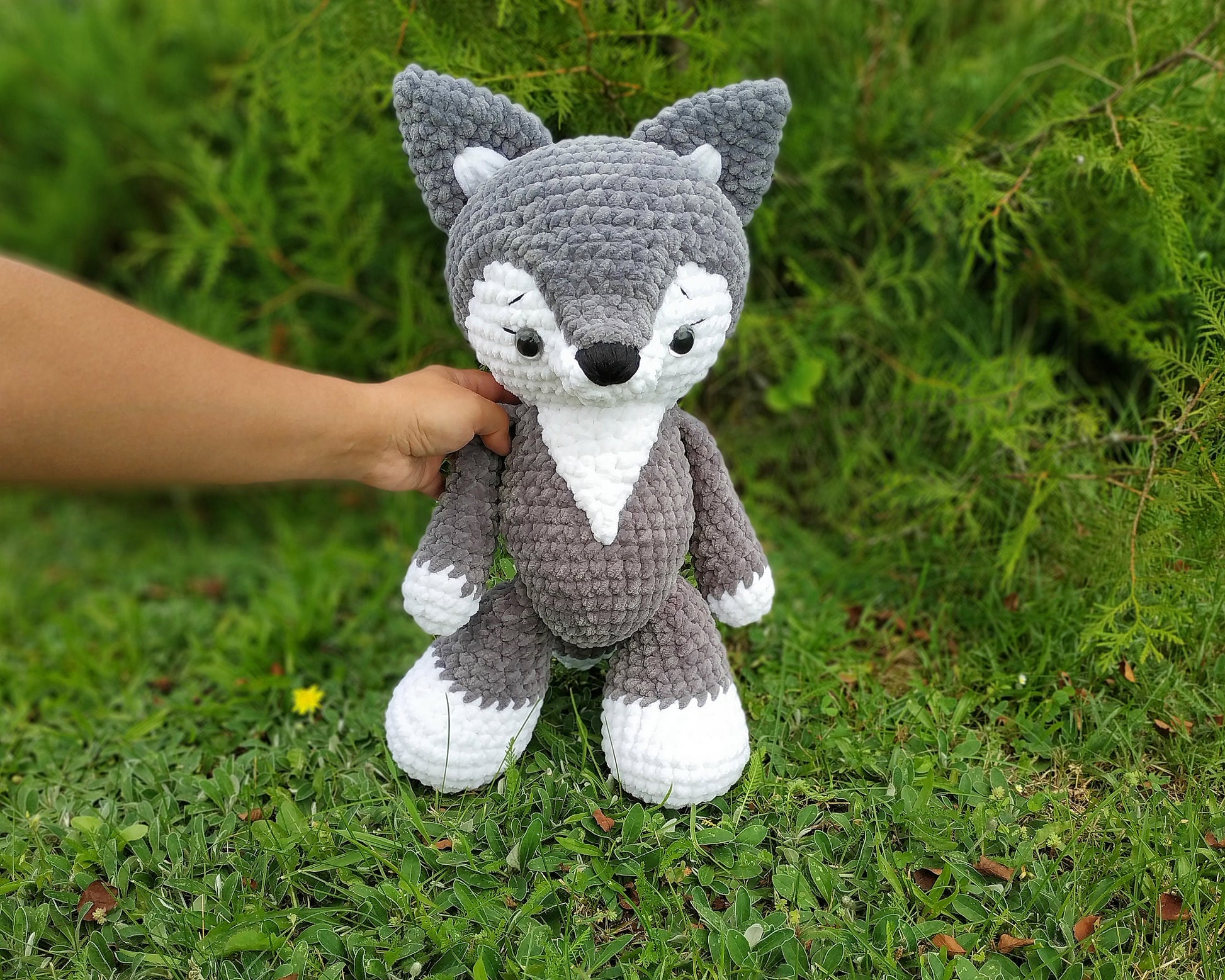 Wolf CROCHET PATTERN, Giant Amigurumi, Woodland Plush Animal, Extra Large Plushie, Cute Baby Toy, Chunky Yarn PDF Tutorial, Nursery decor