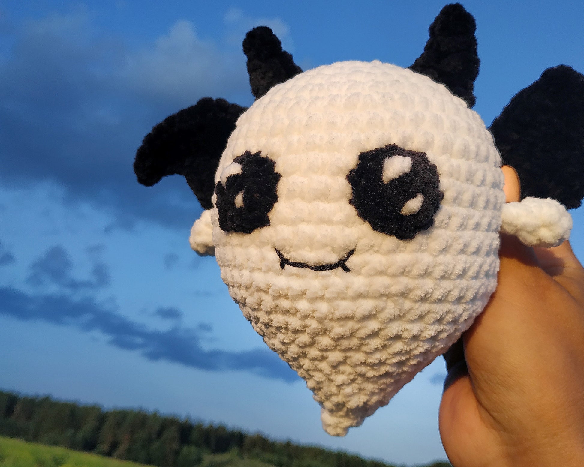 Ghost Crochet PATTERN, Halloween Amigurumi Bat, Stuffed Boo Plushie