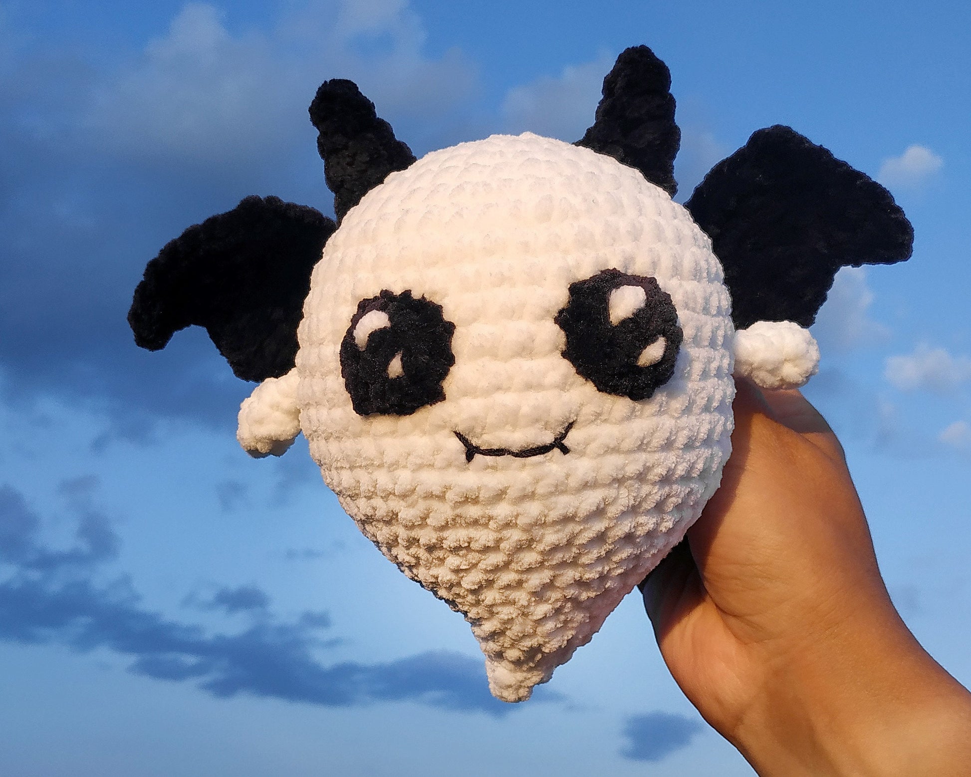 Ghost Crochet PATTERN, Halloween Amigurumi Bat, Stuffed Boo Plushie
