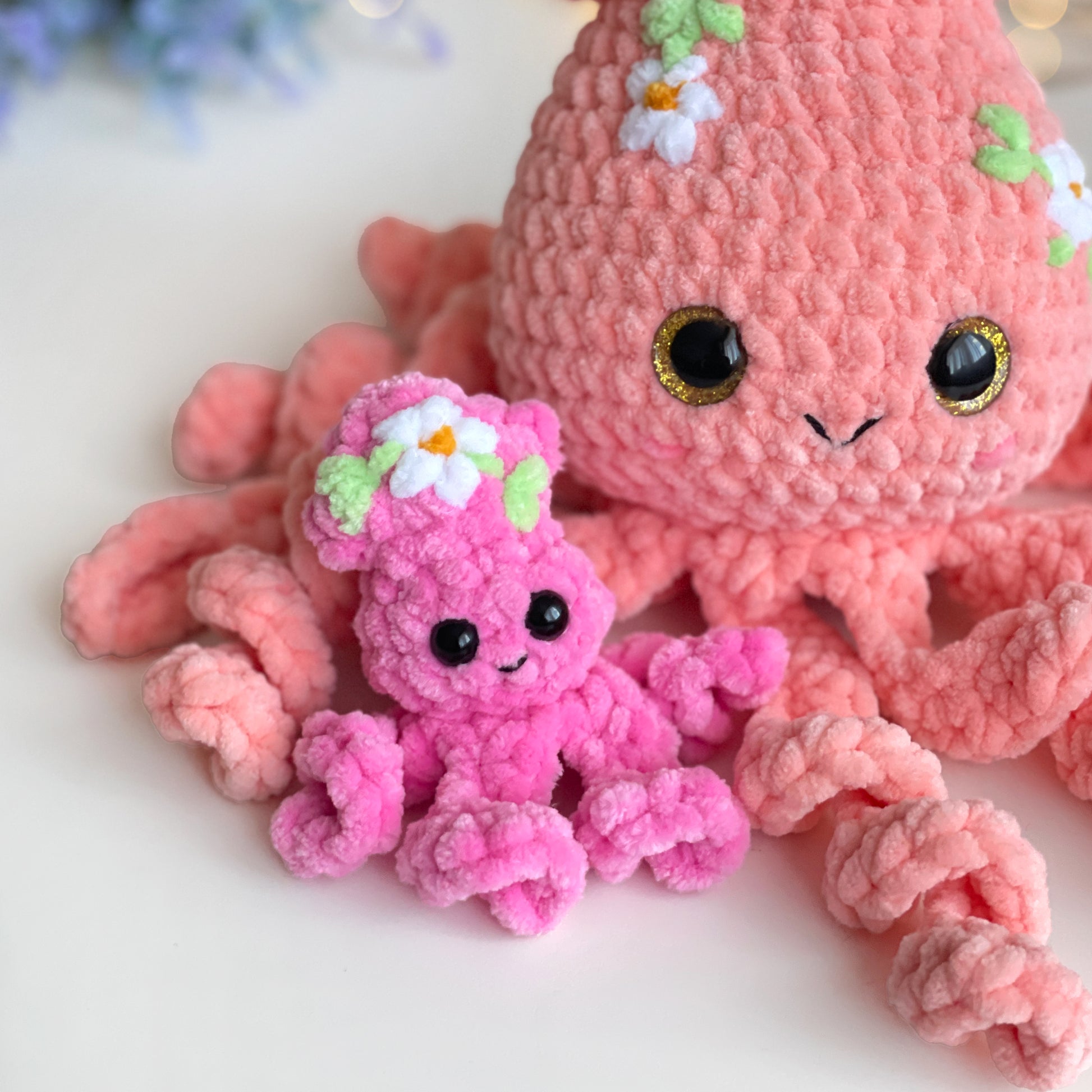 Squid Mama & Baby Crochet Pattern, Cute Plushie with Hidden Pouch, Easy No Sew Amigurumi, Mothers Day/Baby Shower Gift Idea, Beginner PDF