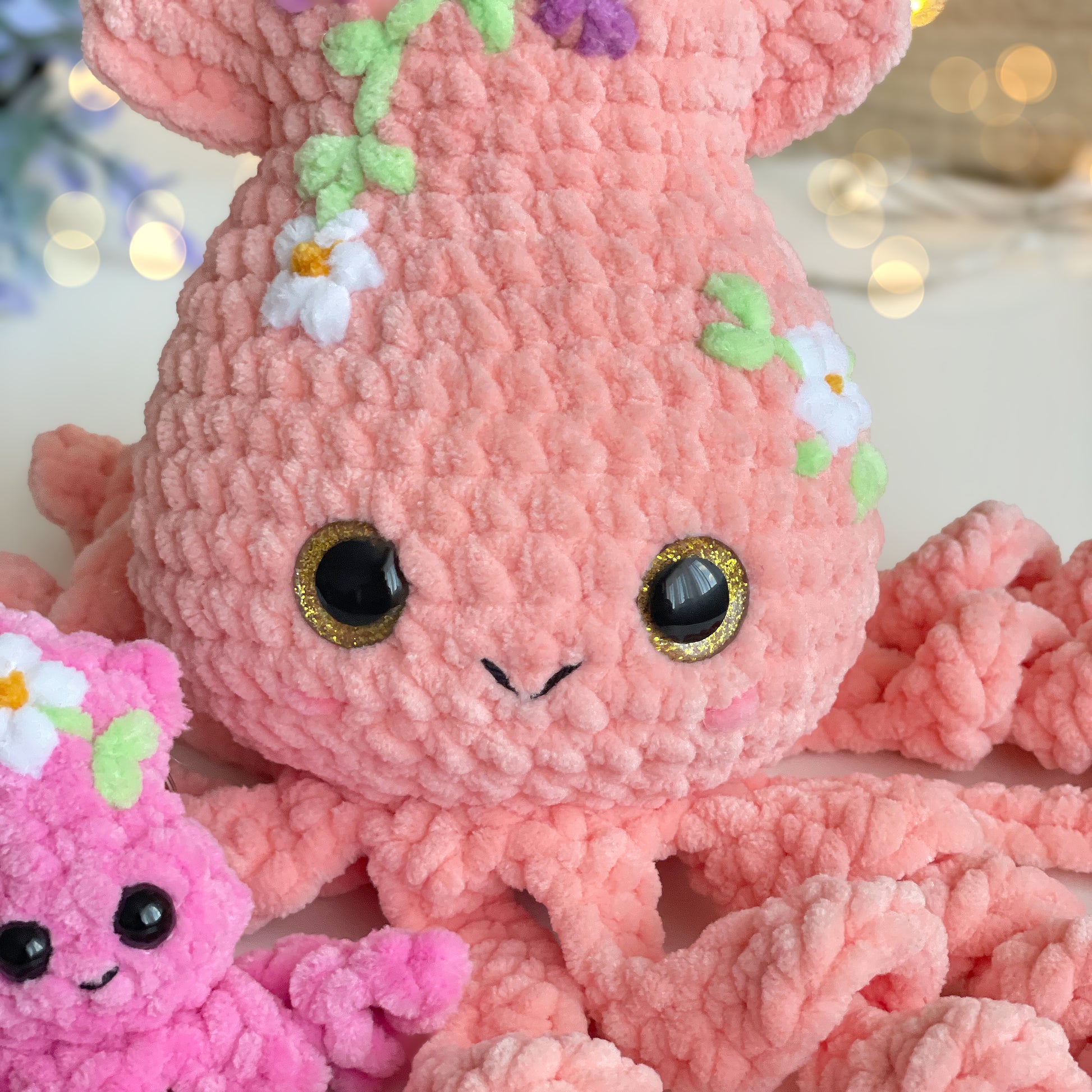 Squid Mama & Baby Crochet Pattern, Cute Plushie with Hidden Pouch, Easy No Sew Amigurumi, Mothers Day/Baby Shower Gift Idea, Beginner PDF