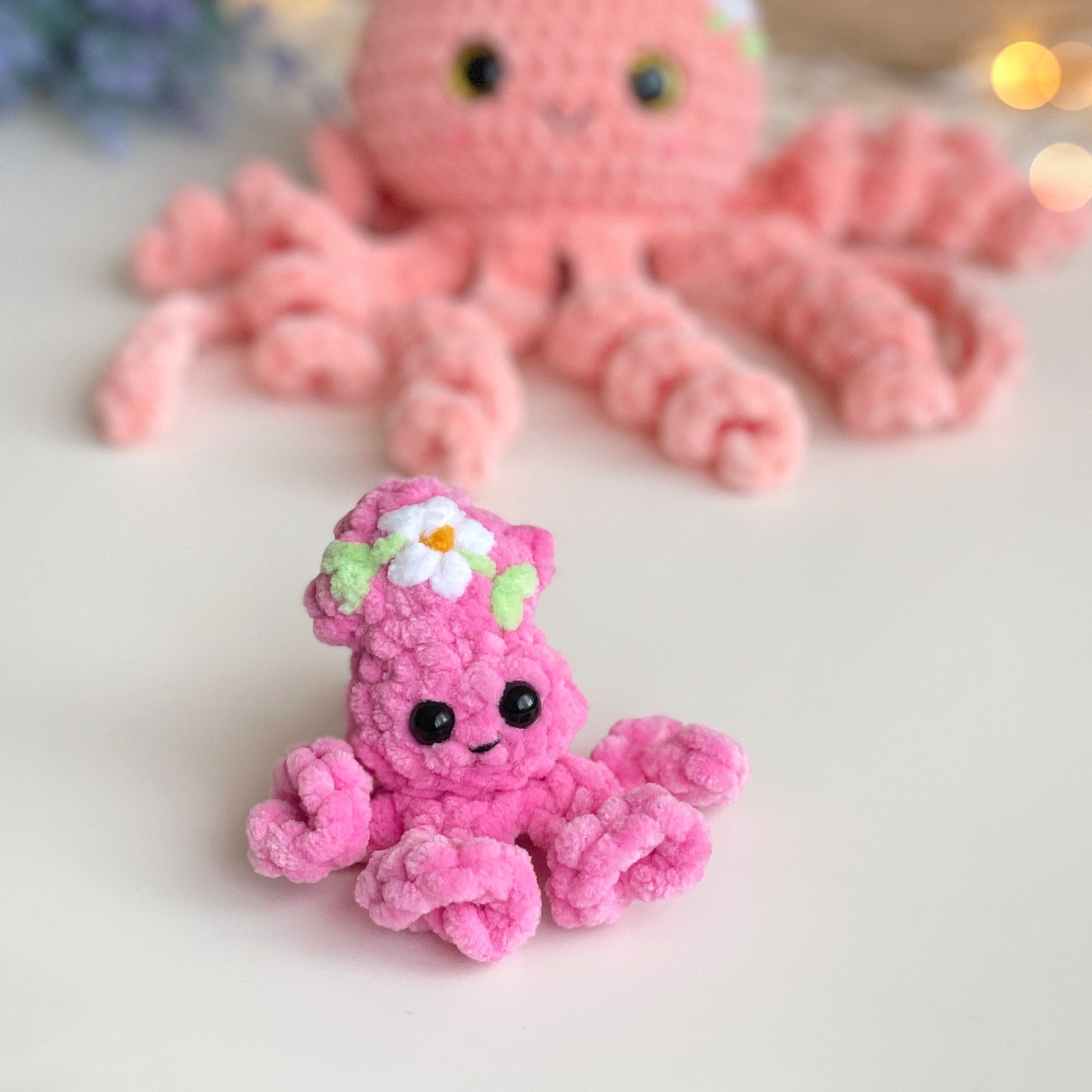 Squid Mama & Baby Crochet Pattern, Cute Plushie with Hidden Pouch, Easy No Sew Amigurumi, Mothers Day/Baby Shower Gift Idea, Beginner PDF