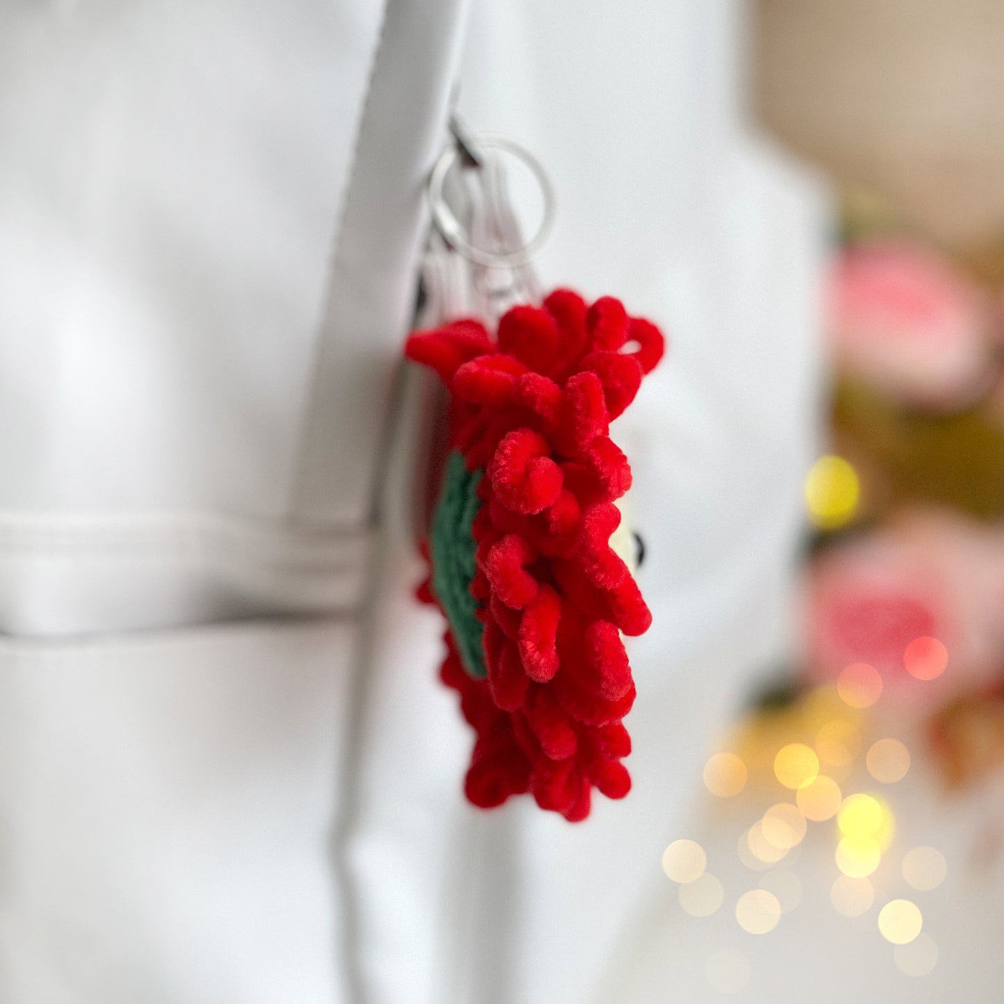 Flower Keychain Crochet Pattern - NO SEW