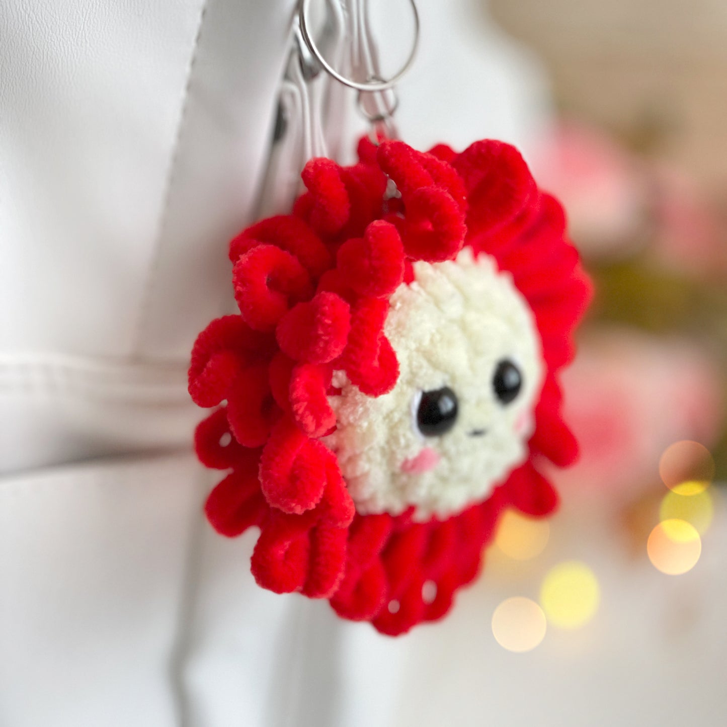 Flower Keychain Crochet Pattern - NO SEW