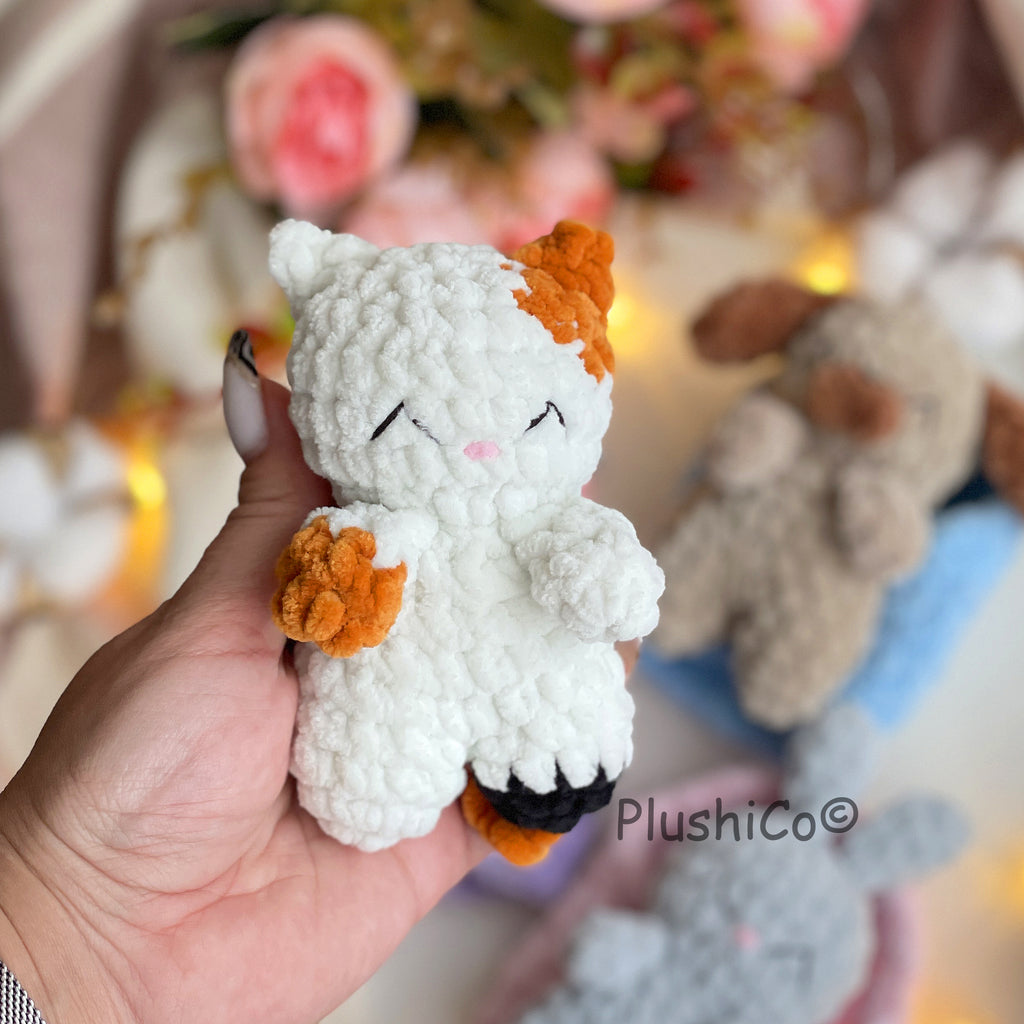 Amigurumi CROCHET PATTERN Set: No Sew Sleeping Cat, Bunny, Dog Mini Snuggler, Hatching  Plushies