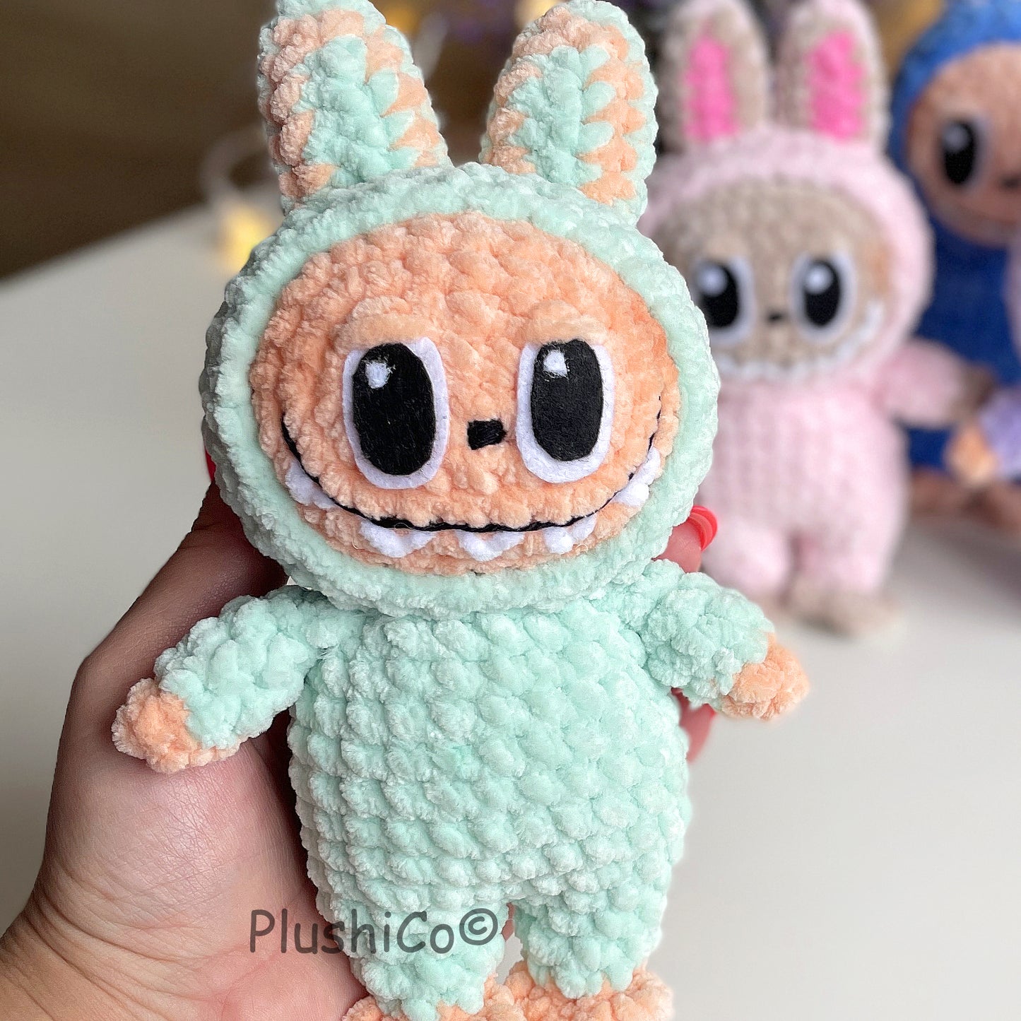 Smiling Bunny Crochet Pattern (Labubu Fan Art)