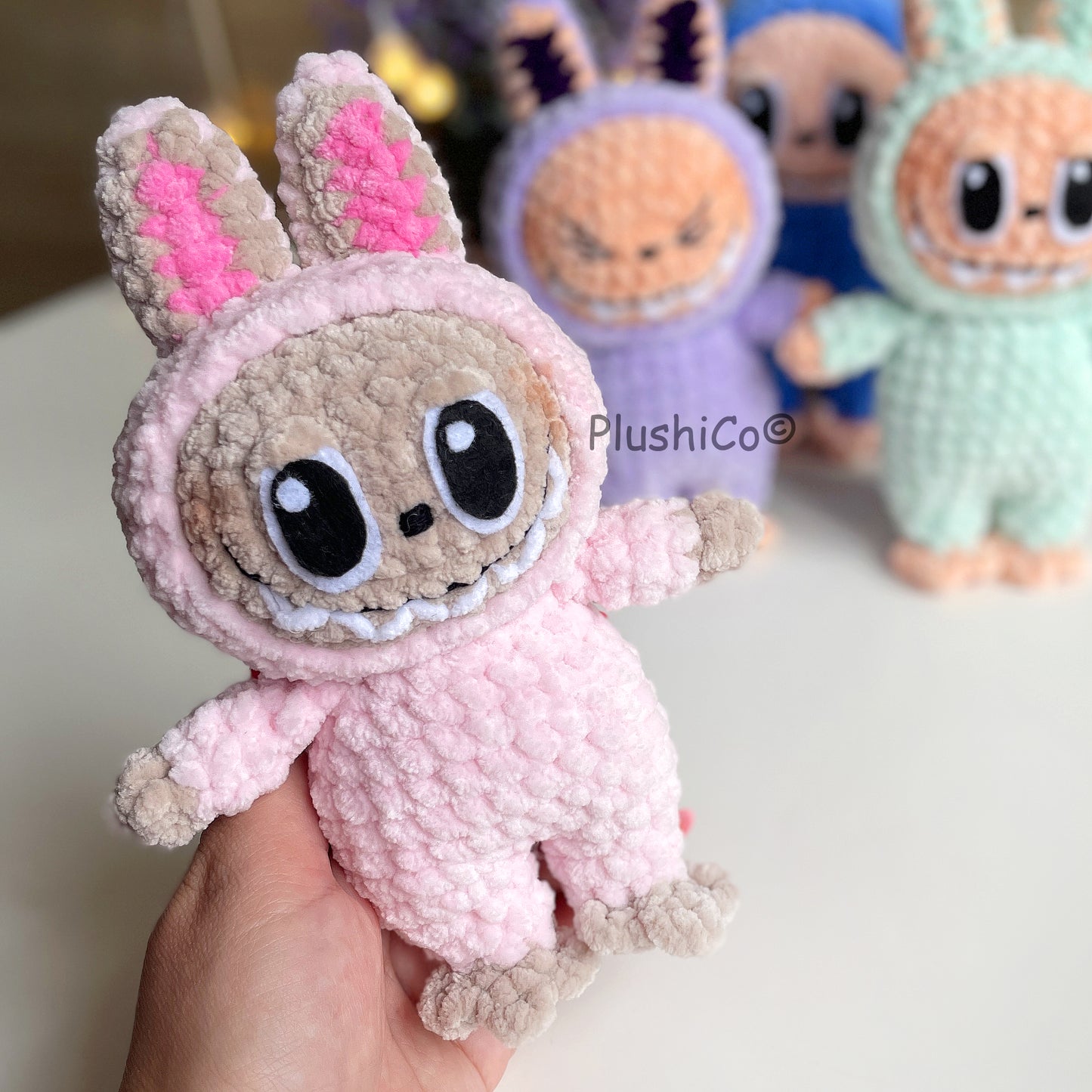 Smiling Bunny Crochet Pattern (Labubu Fan Art)