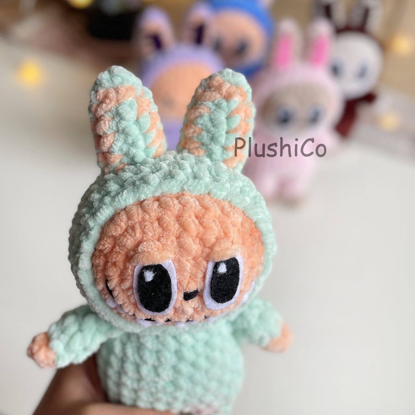 Smiling Bunny Crochet Pattern (Labubu Fan Art)