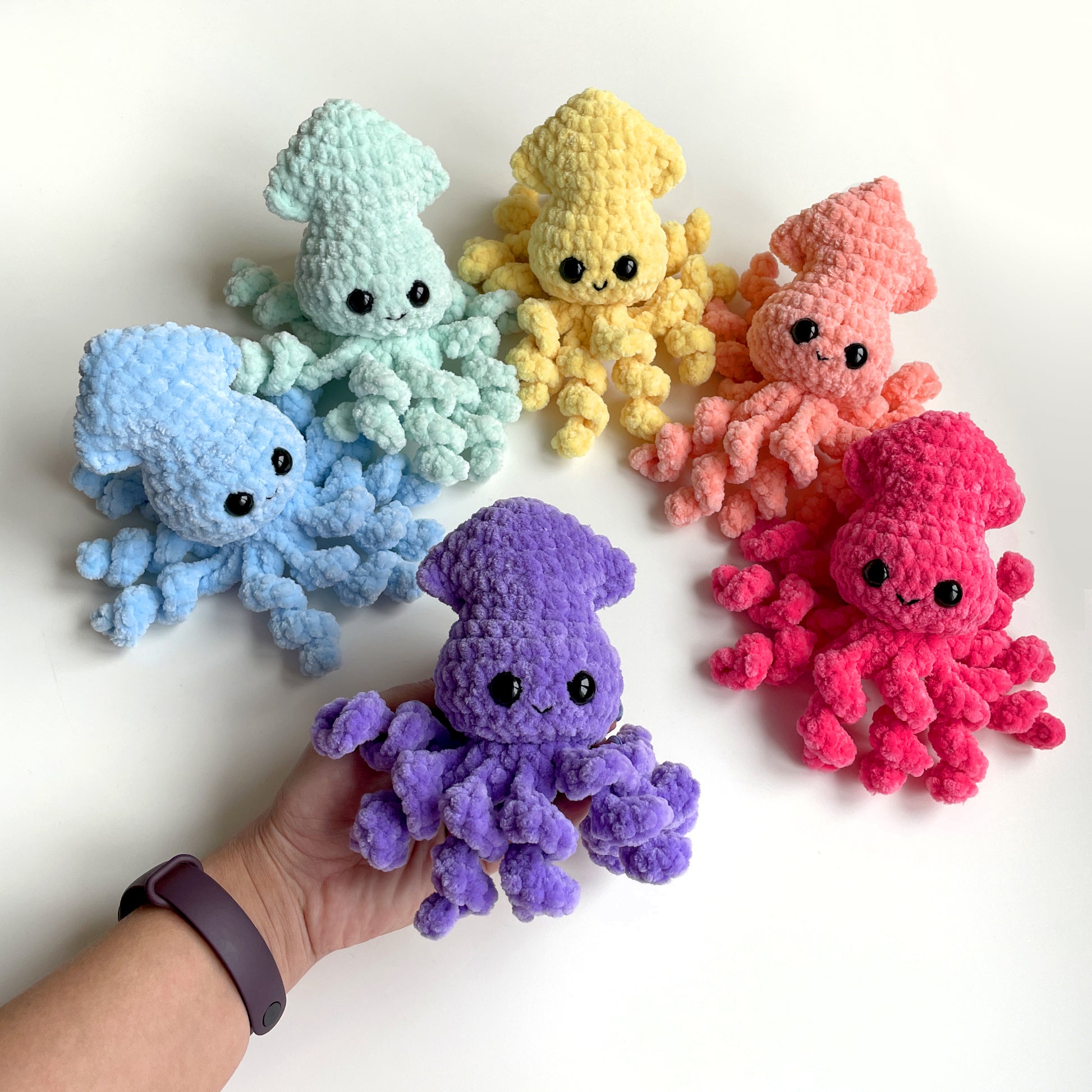 Squid CROCHET PATTERN, No Sew Amigurumi, baby Octopus Small plushie, Quick Easy Pattern for Beginners, Market Preps
