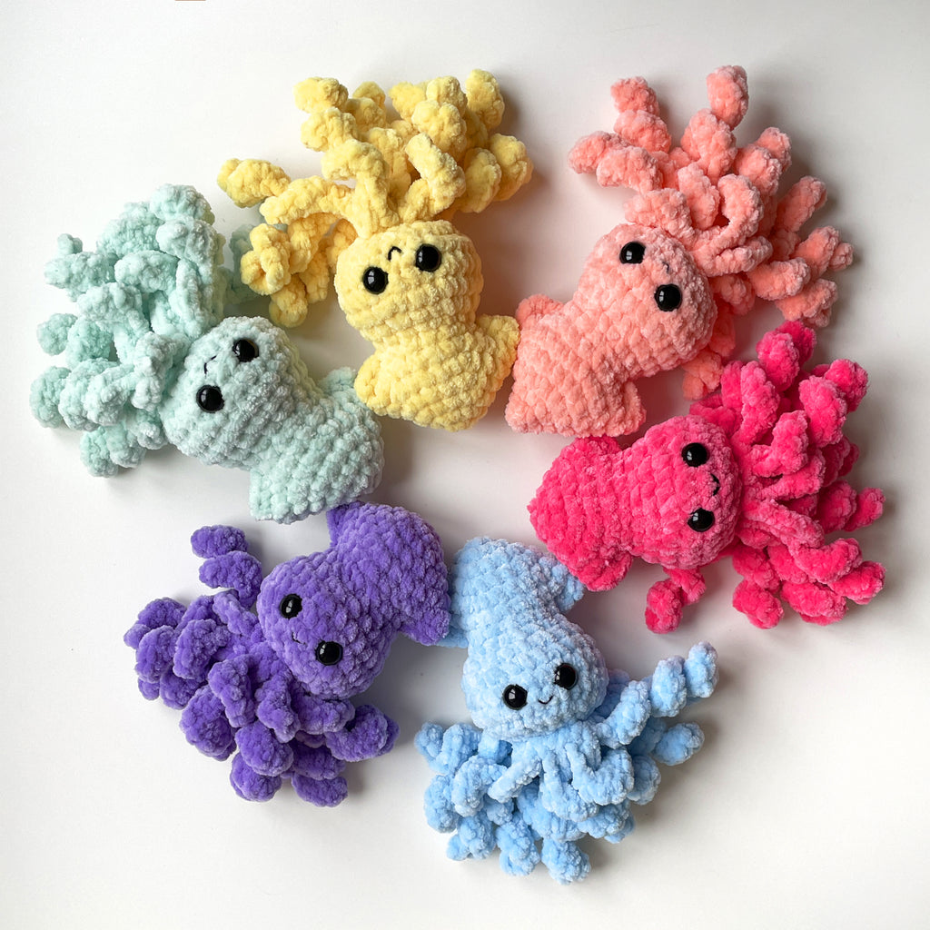 Squid CROCHET PATTERN, No Sew Amigurumi, baby Octopus Small plushie, Quick Easy Pattern for Beginners, Market Preps