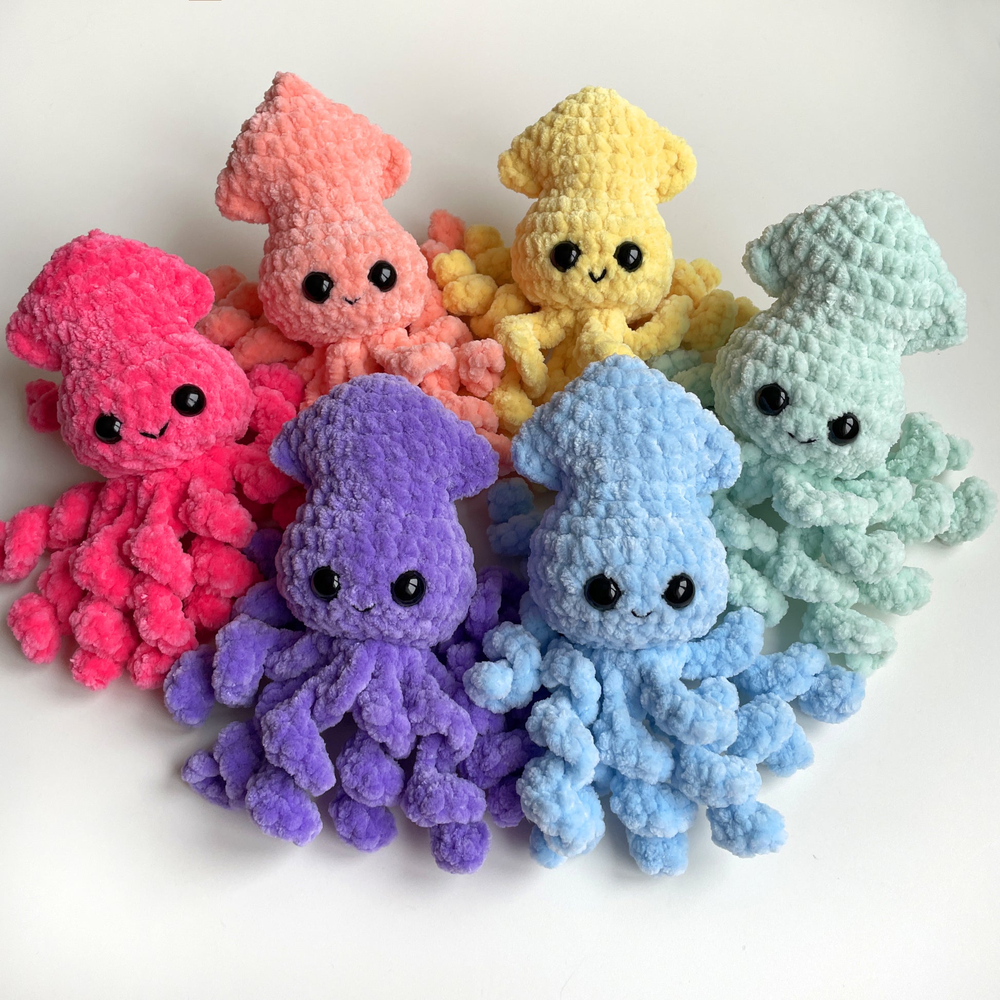 Squid CROCHET PATTERN, No Sew Amigurumi, baby Octopus Small plushie, Quick Easy Pattern for Beginners, Market Preps