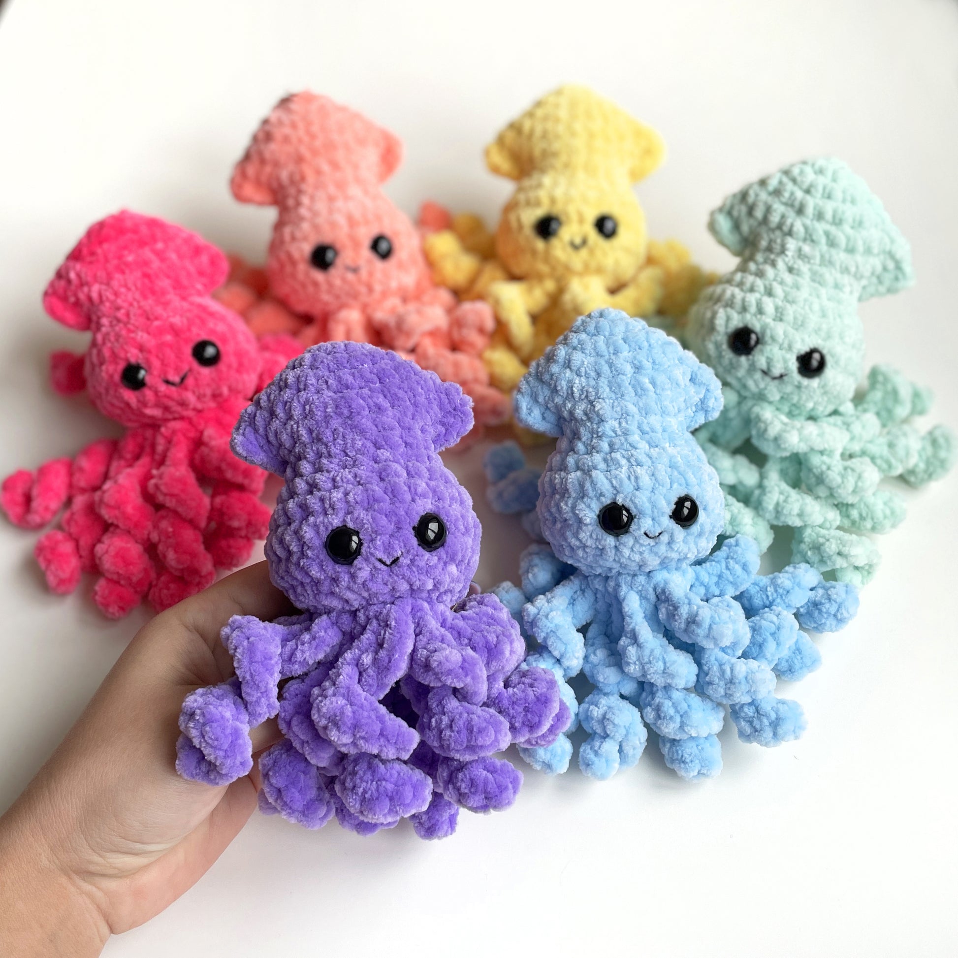 Squid CROCHET PATTERN, No Sew Amigurumi, baby Octopus Small plushie, Quick Easy Pattern for Beginners, Market Preps