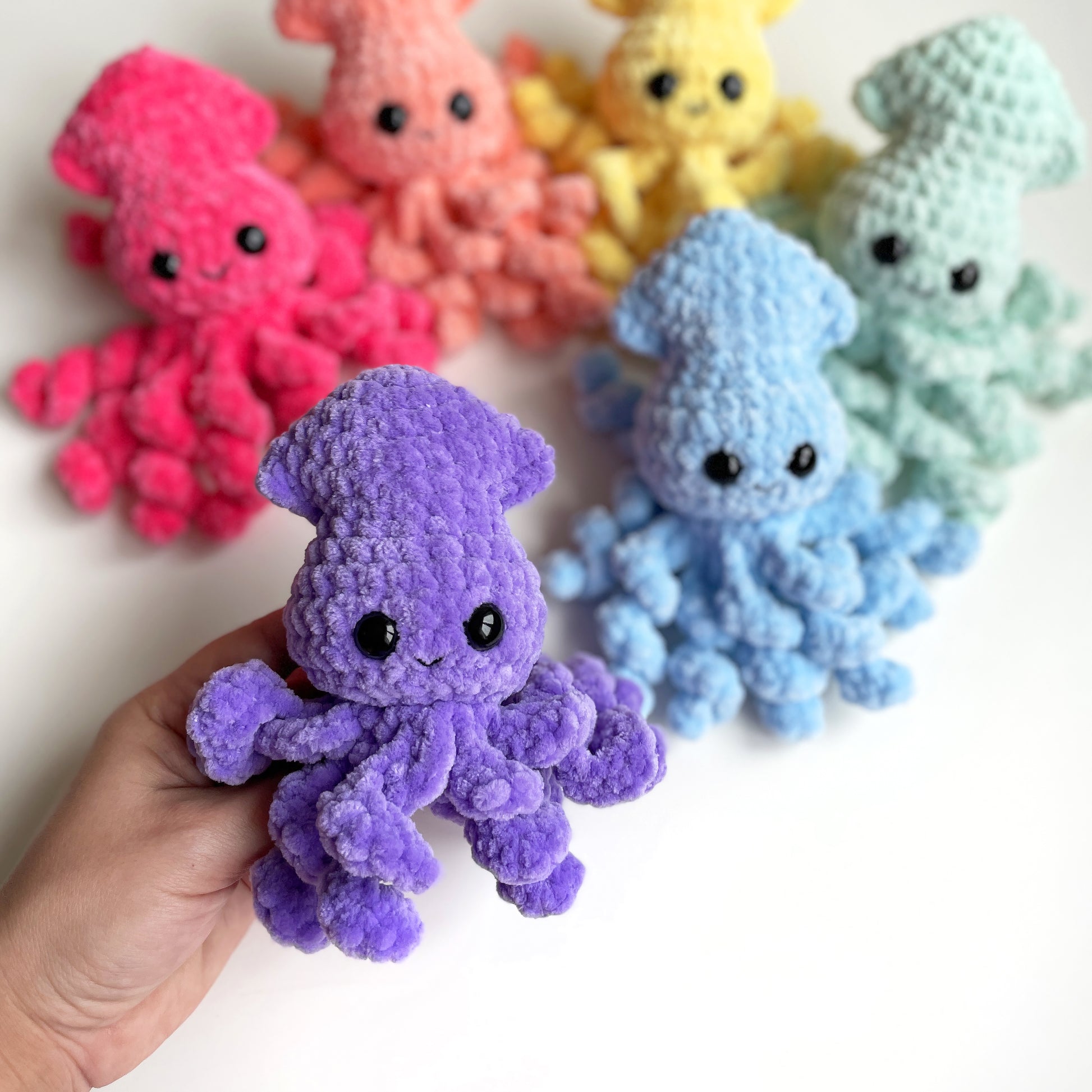 Squid CROCHET PATTERN, No Sew Amigurumi, baby Octopus Small plushie, Quick Easy Pattern for Beginners, Market Preps