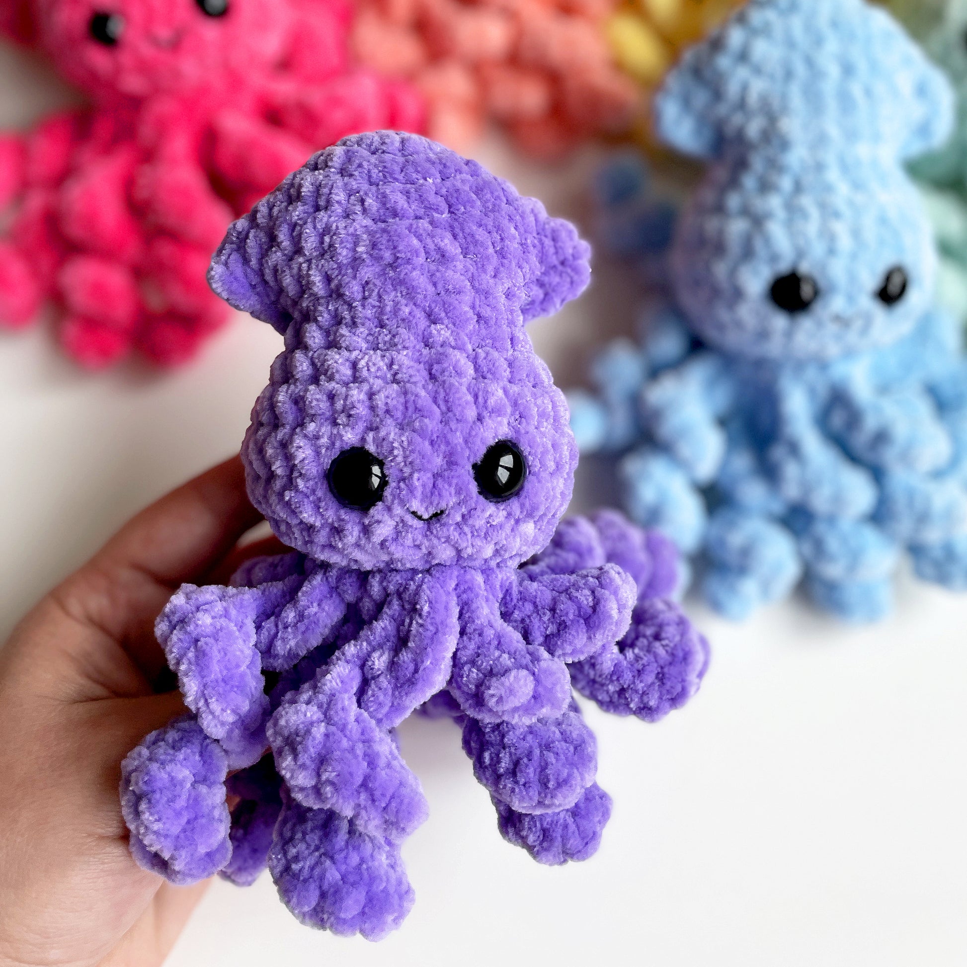 Squid CROCHET PATTERN, No Sew Amigurumi, baby Octopus Small plushie, Quick Easy Pattern for Beginners, Market Preps