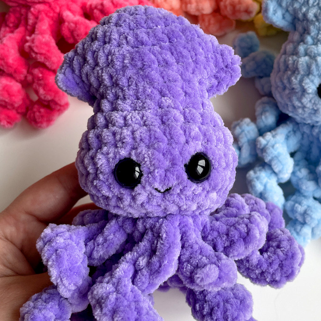 Squid CROCHET PATTERN, No Sew Amigurumi, baby Octopus Small plushie, Quick Easy Pattern for Beginners, Market Preps