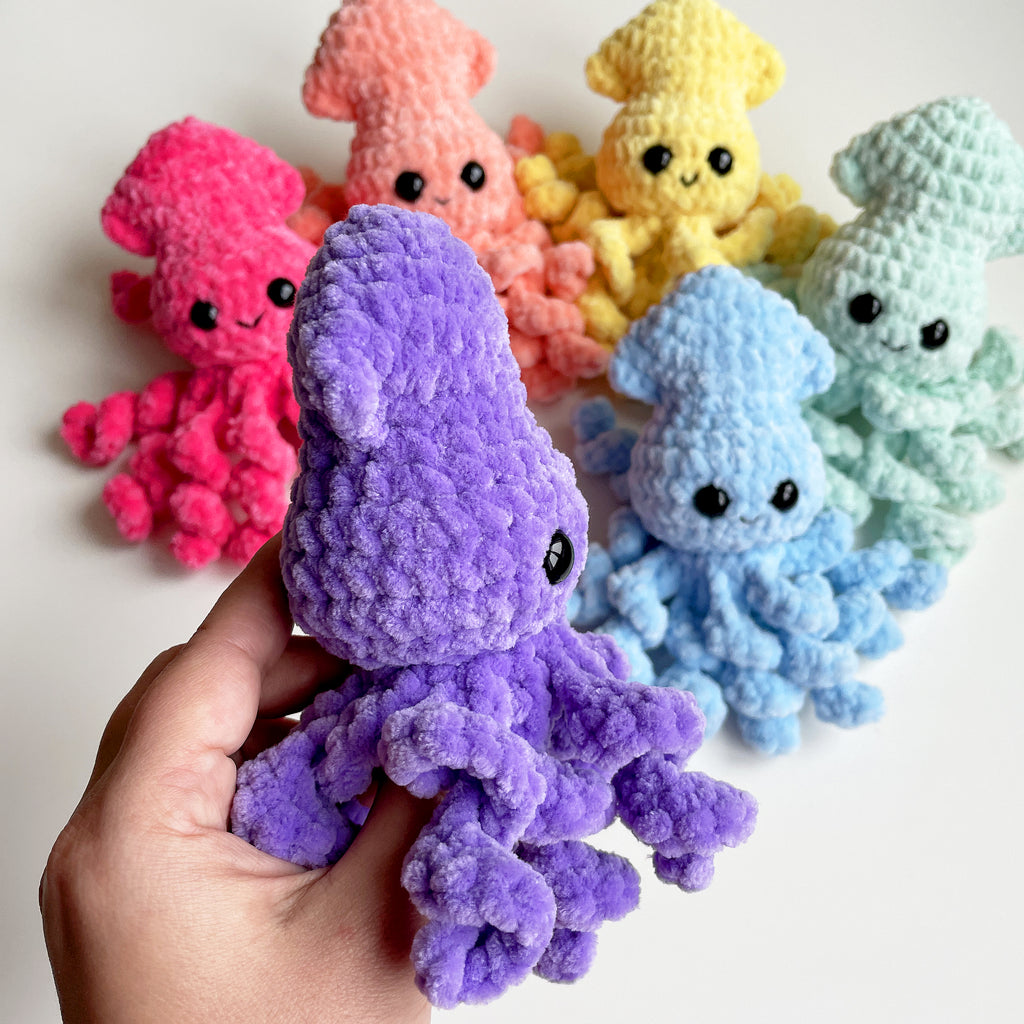 Squid CROCHET PATTERN, No Sew Amigurumi, baby Octopus Small plushie, Quick Easy Pattern for Beginners, Market Preps